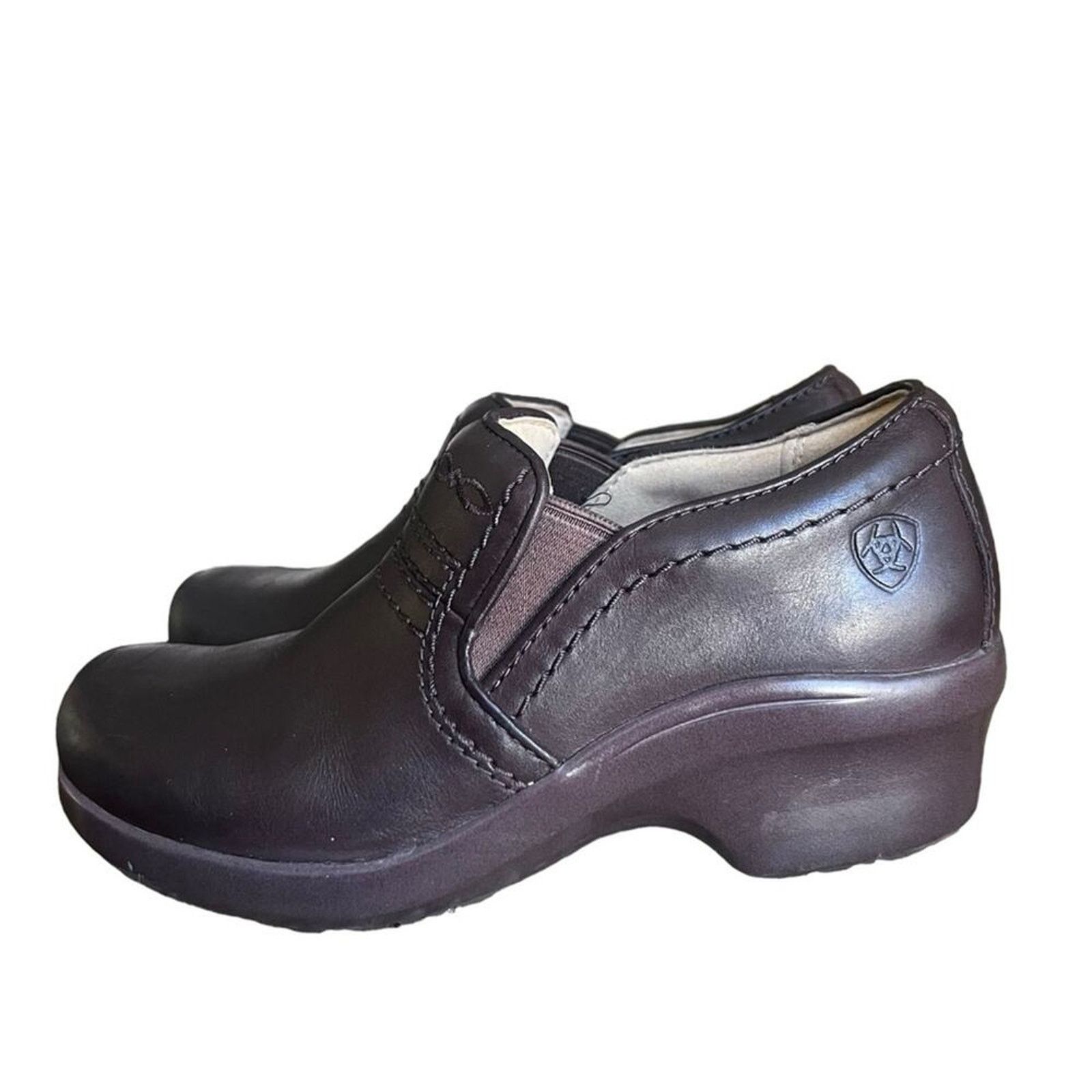 Ariat ARIAT Women's Clogs Size 6 Brown Leather Slip On Size US 6 / IT 36 - 1 Thumbnail