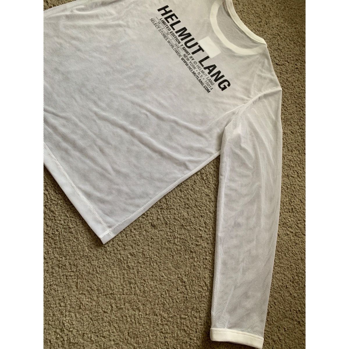 Helmut Lang HELMUT LANG WHITE LOGO MESH TOP Size US L / EU 52-54 / 3 - 18 Thumbnail