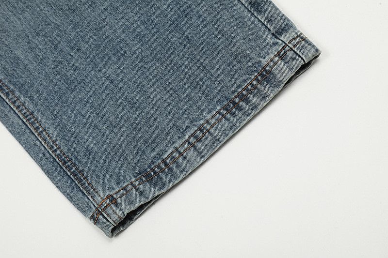 Jean Vintage washed distressed wide-leg cleanfit straight jeans Size US 32 / EU 48 - 5 Thumbnail