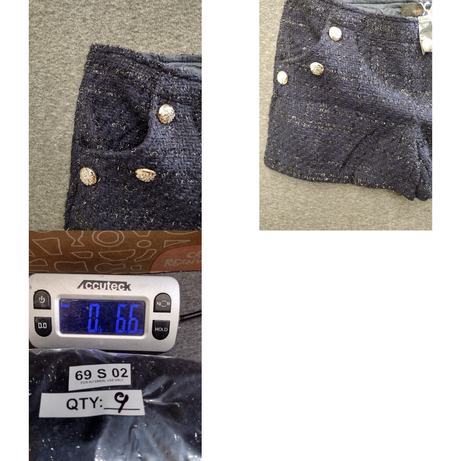 Vintage Codigo Tweed sparkly Skort Shirt Womens Blue M Skirt 90s Casual Button Zip Short Rise Mid Polyester TweedBrand: Codigo Size 32" / US 10 / IT 46 - 8 Thumbnail