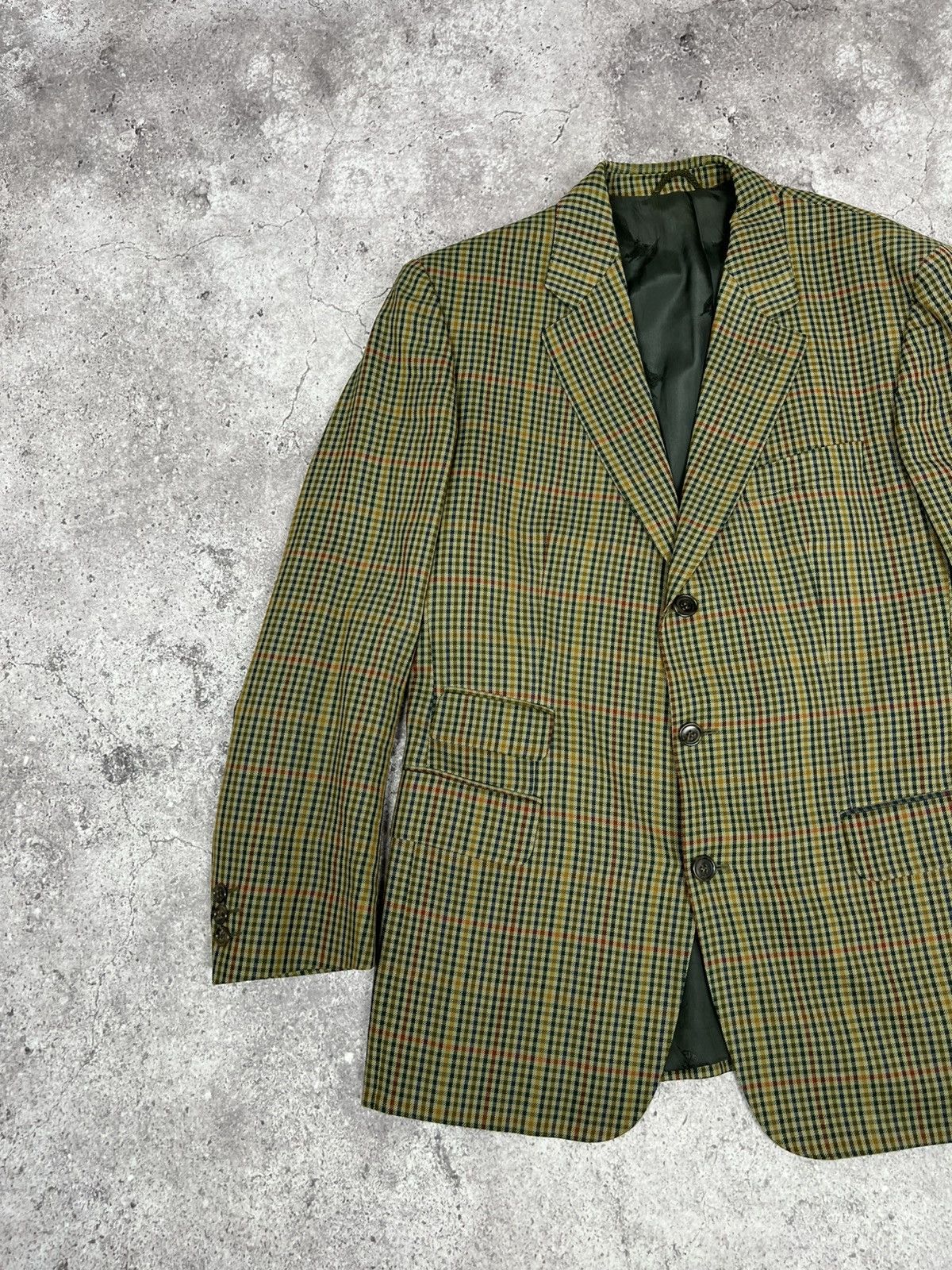Burberry Vintage Burberrys Wool Blazer Jacket Lining Monogram Size 50R - 2 Thumbnail