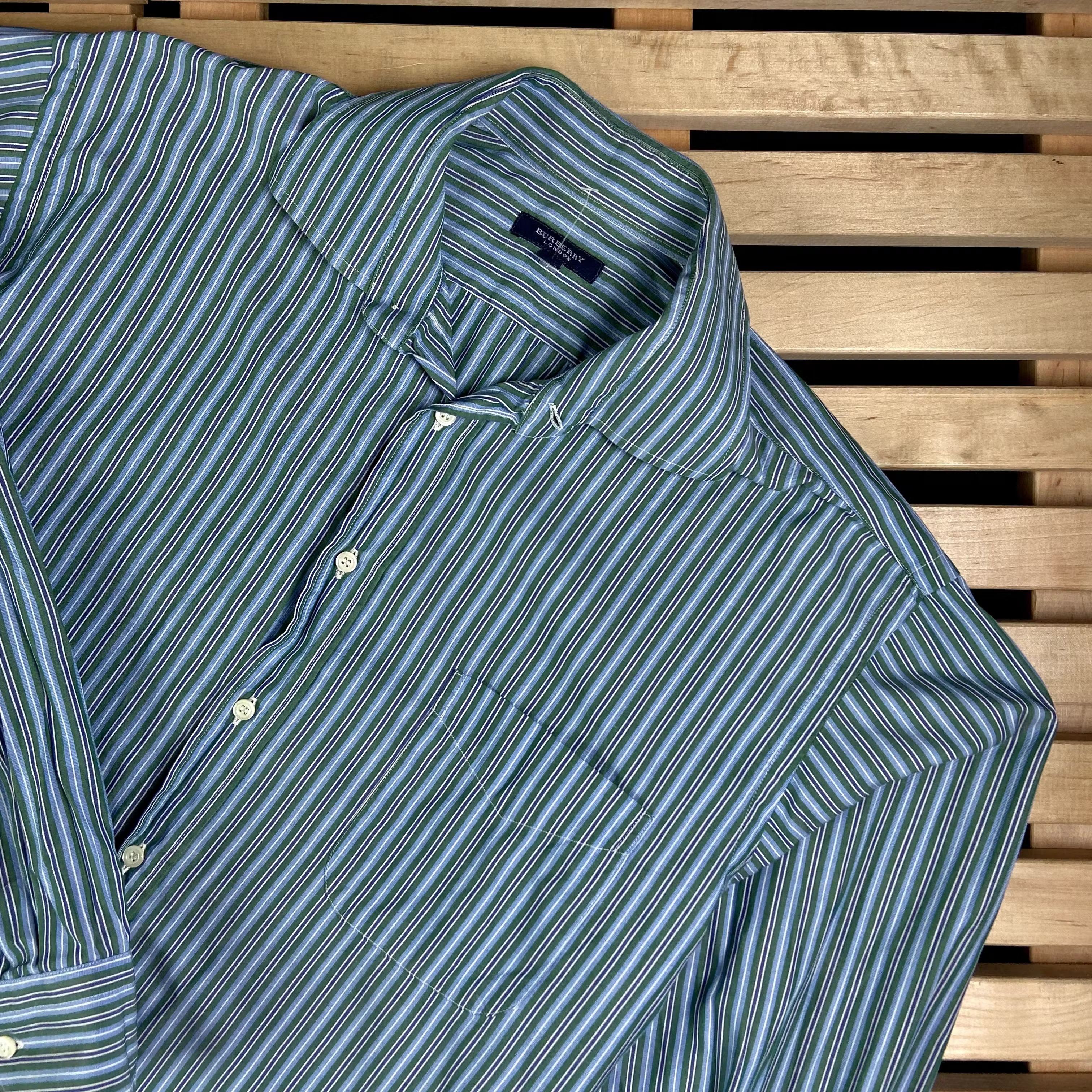 Burberry × Vintage Mens Shirt Long Sleeve Burberry London Size 42 Size US XL / EU 56 / 4 - 2 Thumbnail