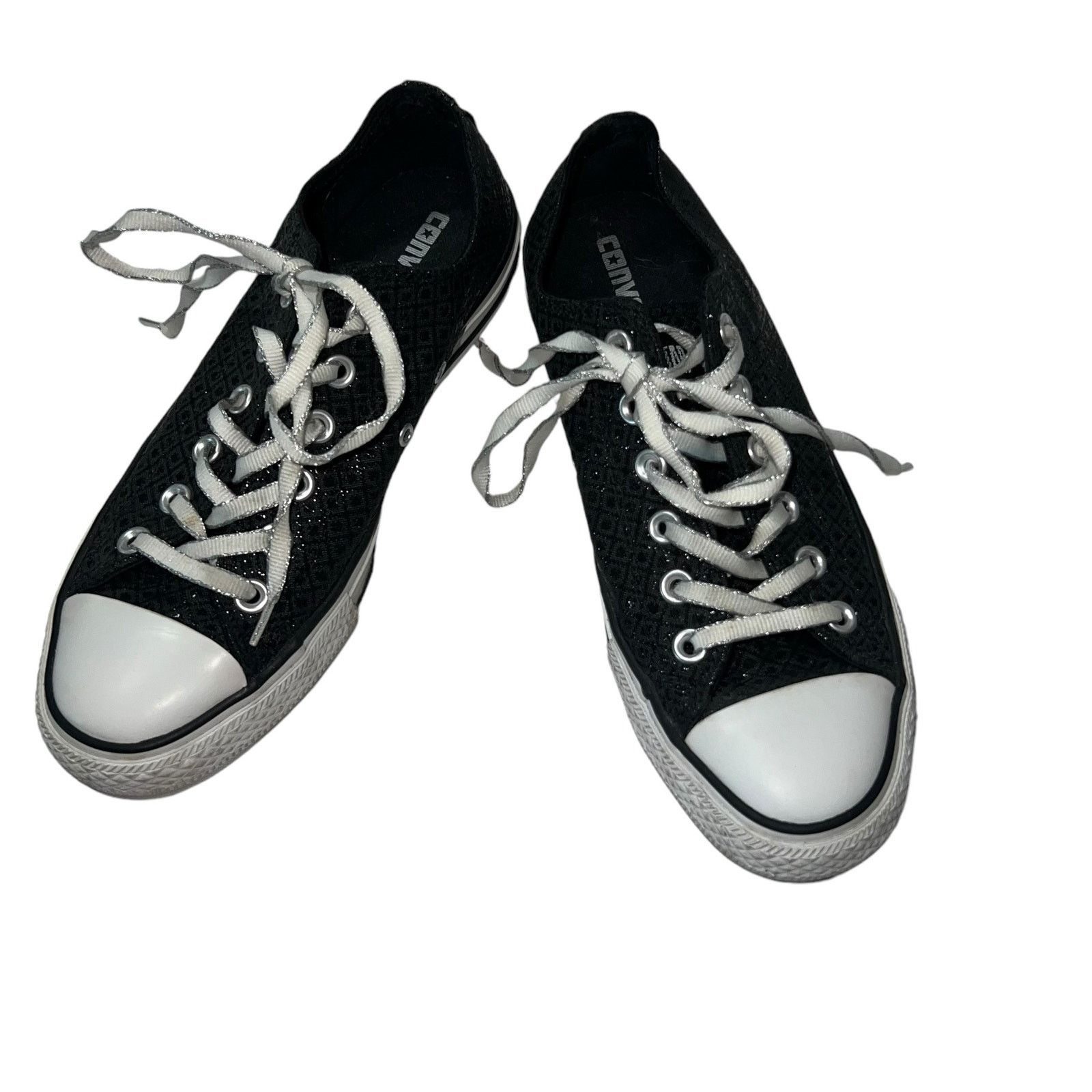 Converse CONVERSE CT All Star Black Beluga Diamond Low Tops SZ 8 Size US 8 / IT 38 - 1 Thumbnail