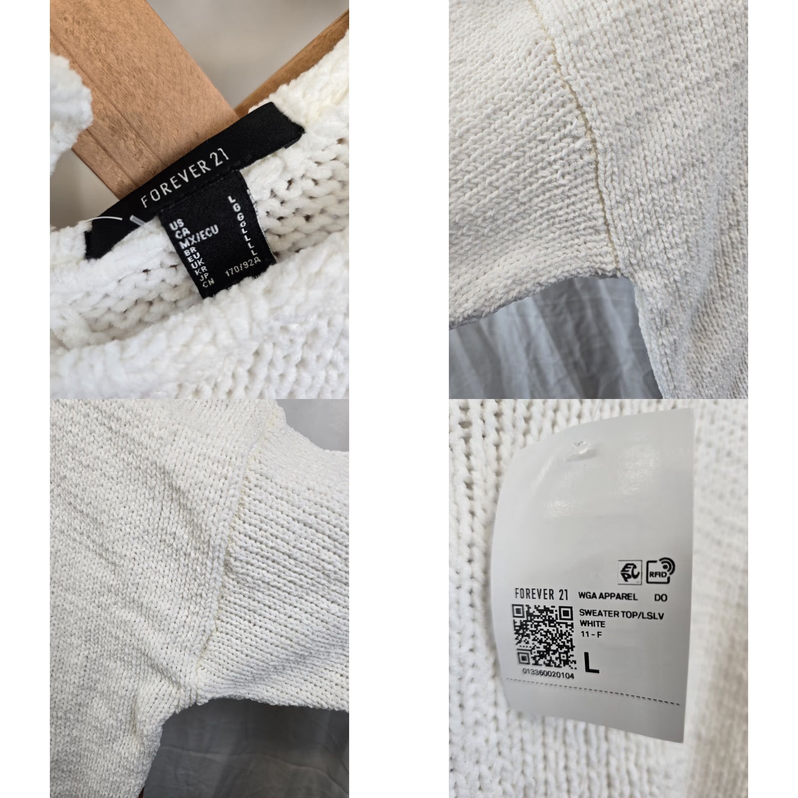Forever 21 Forever 21 Women's Sweater Crossover Tie-Back White Large- Knit - NEW Size L / US 10 / IT 46 - 8 Thumbnail