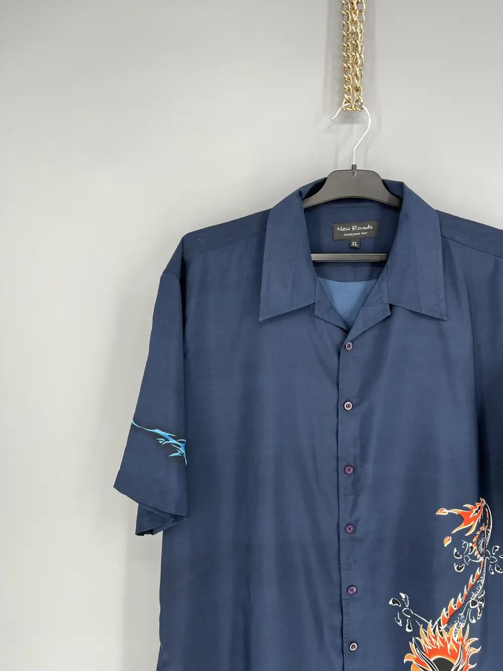 Other Vintage 90s Japanese Dragon Crazy Hawaiian Shirt Size US XL / EU 56 / 4 - 4 Thumbnail