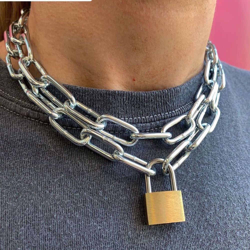 Other Exaggerated Thick Chain Multi-Layer Lock Necklace Size ONE SIZE - 1 Preview