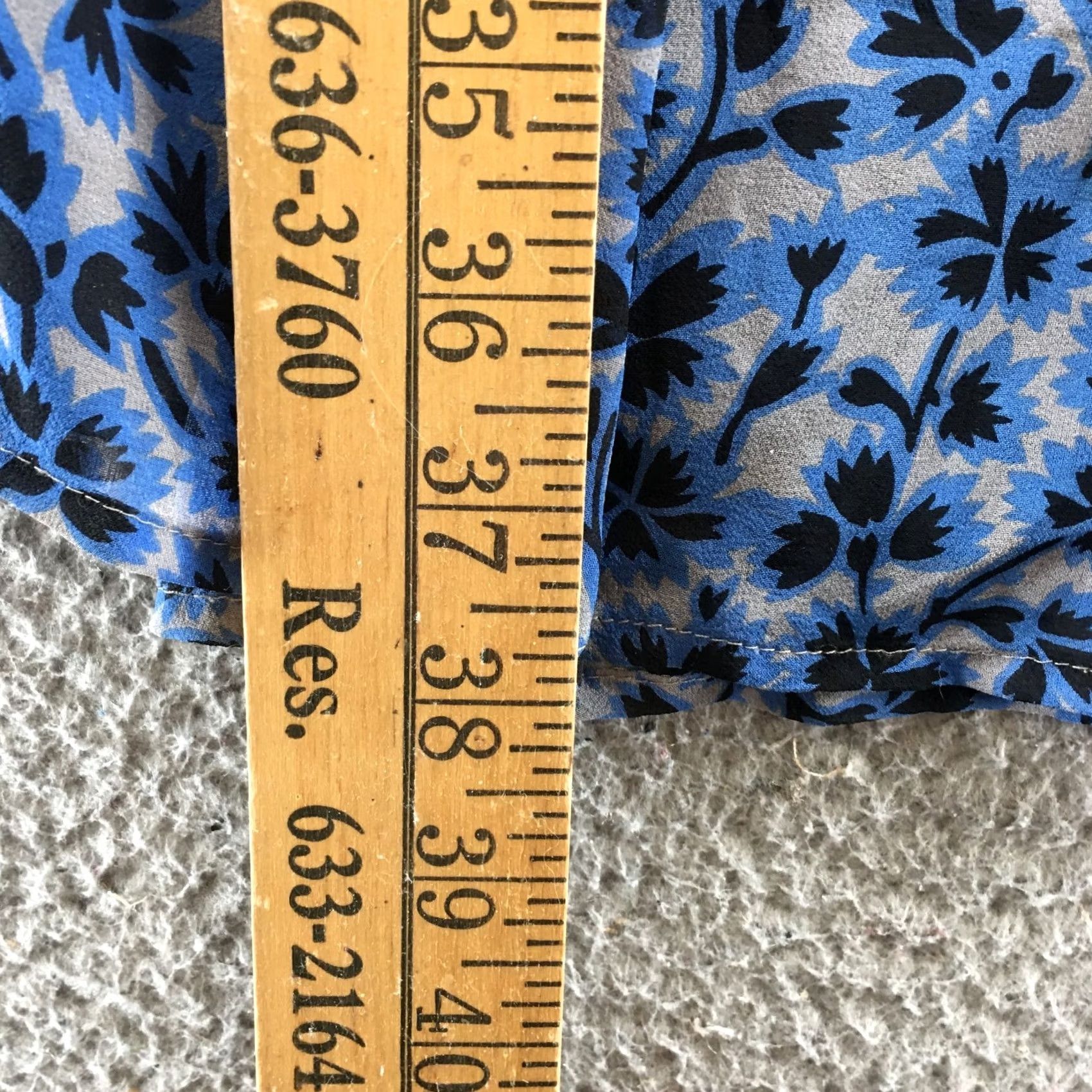 Vintage Viola Dress Blue/Black Floral Silk Empire Waist Fit & Flare Cap Sleeve Womens 2 Dress Size XS / US 0-2 / IT 36-38 - 6 Thumbnail