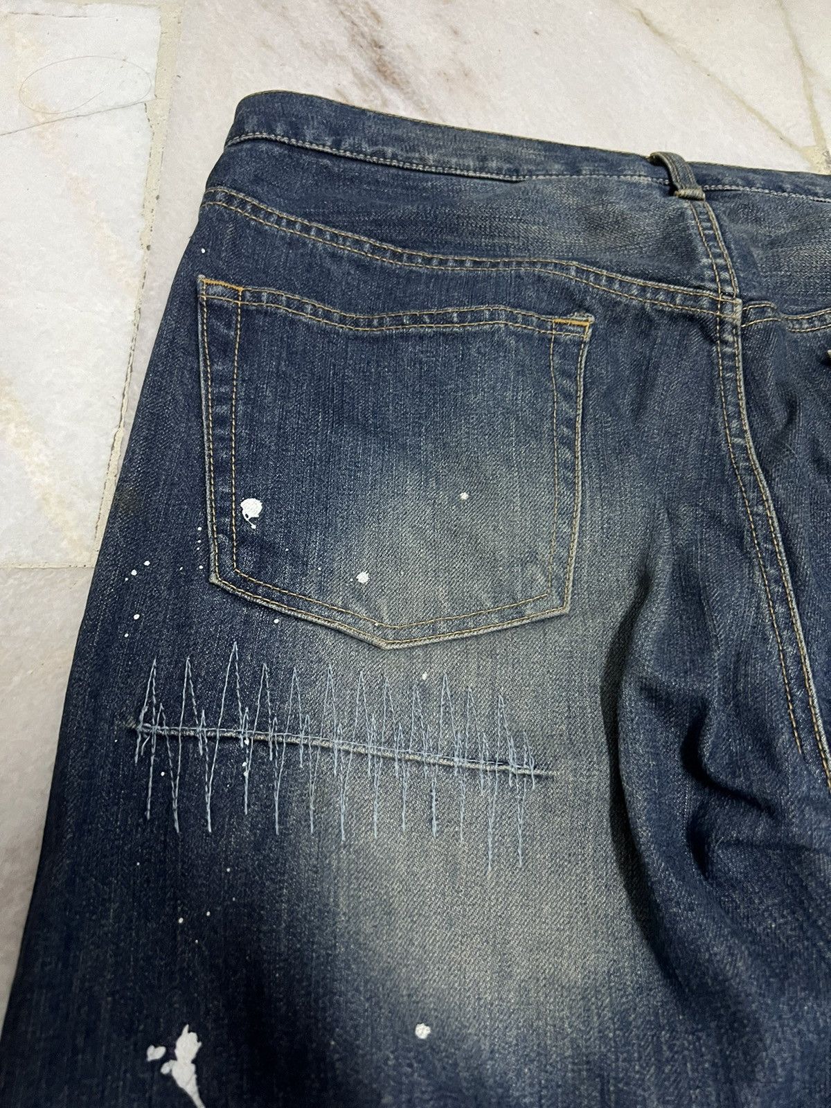If Six Was Nine × Takeo Kikuchi TAKEO KIKUCHI JAPAN PAINT SPLATTER DISTRESSED PATCH JEANS Size US 33 - 10 Thumbnail