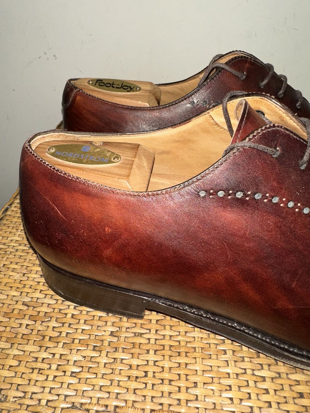 Bontoni BONTONI Men’s Size 11 Whole Cut Brogue Brown Leather Size US 11 / EU 44 - 5 Thumbnail