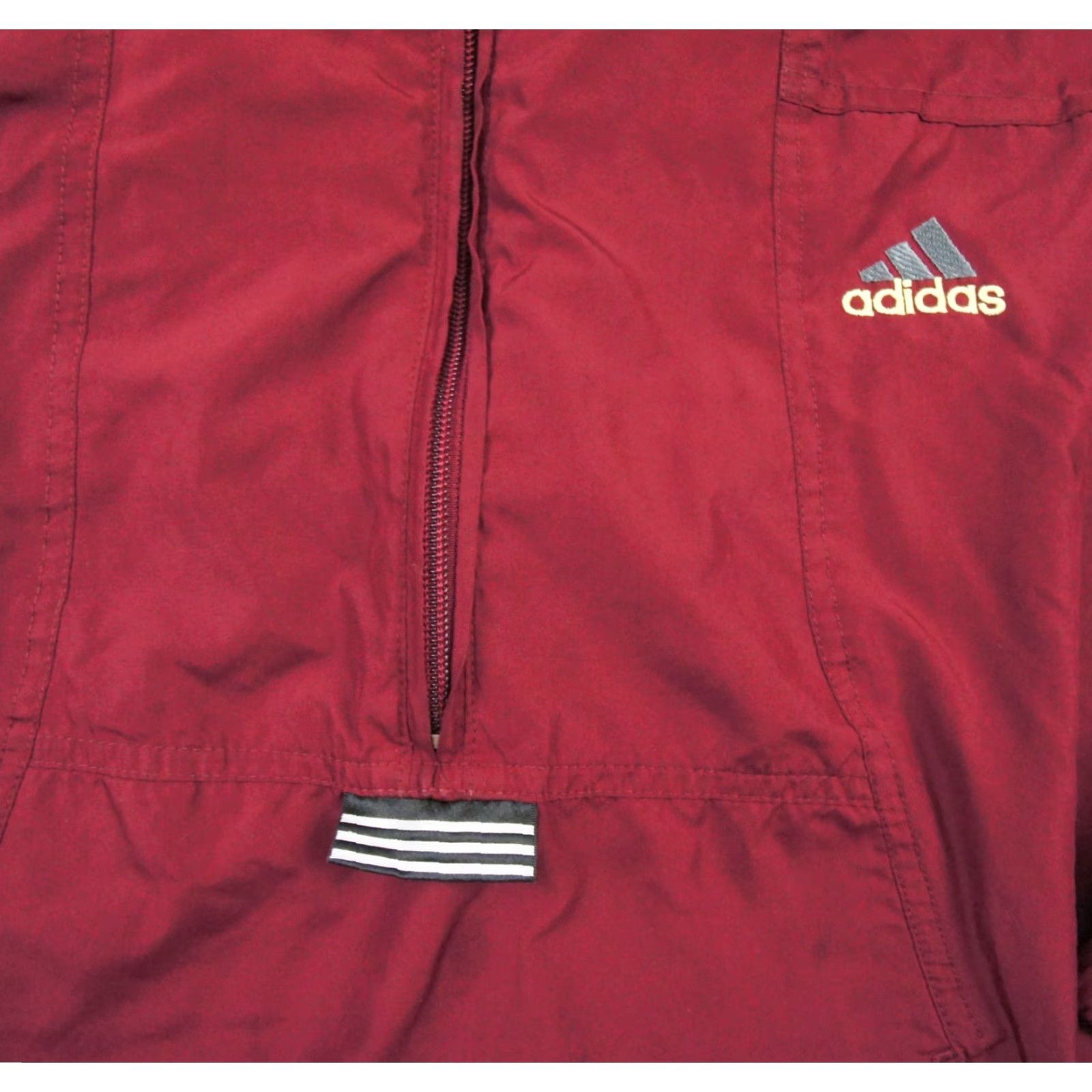 Adidas VINTAGE adidas Jacket Mens Large Red Windbreaker Hooded Zip Pullover Casual Mens Windbreaker Adidas Logo All Seasons Outdoor 90s? Size US L / EU 52-54 / 3 - 4 Thumbnail