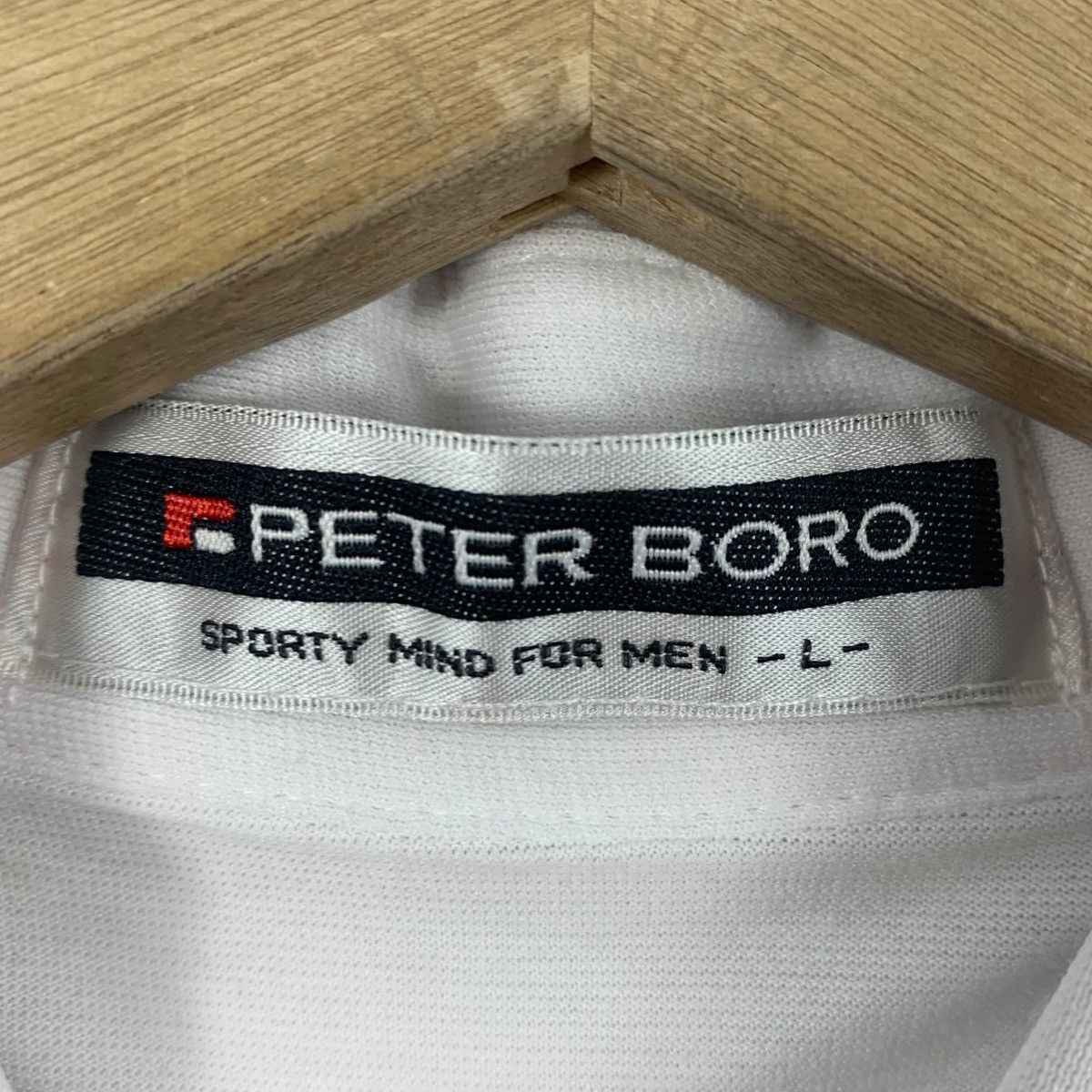 Vintage Vintage PETER BORO White Polo Tee Shirt Striped Blue Chest Size US L / EU 52-54 / 3 - 5 Thumbnail