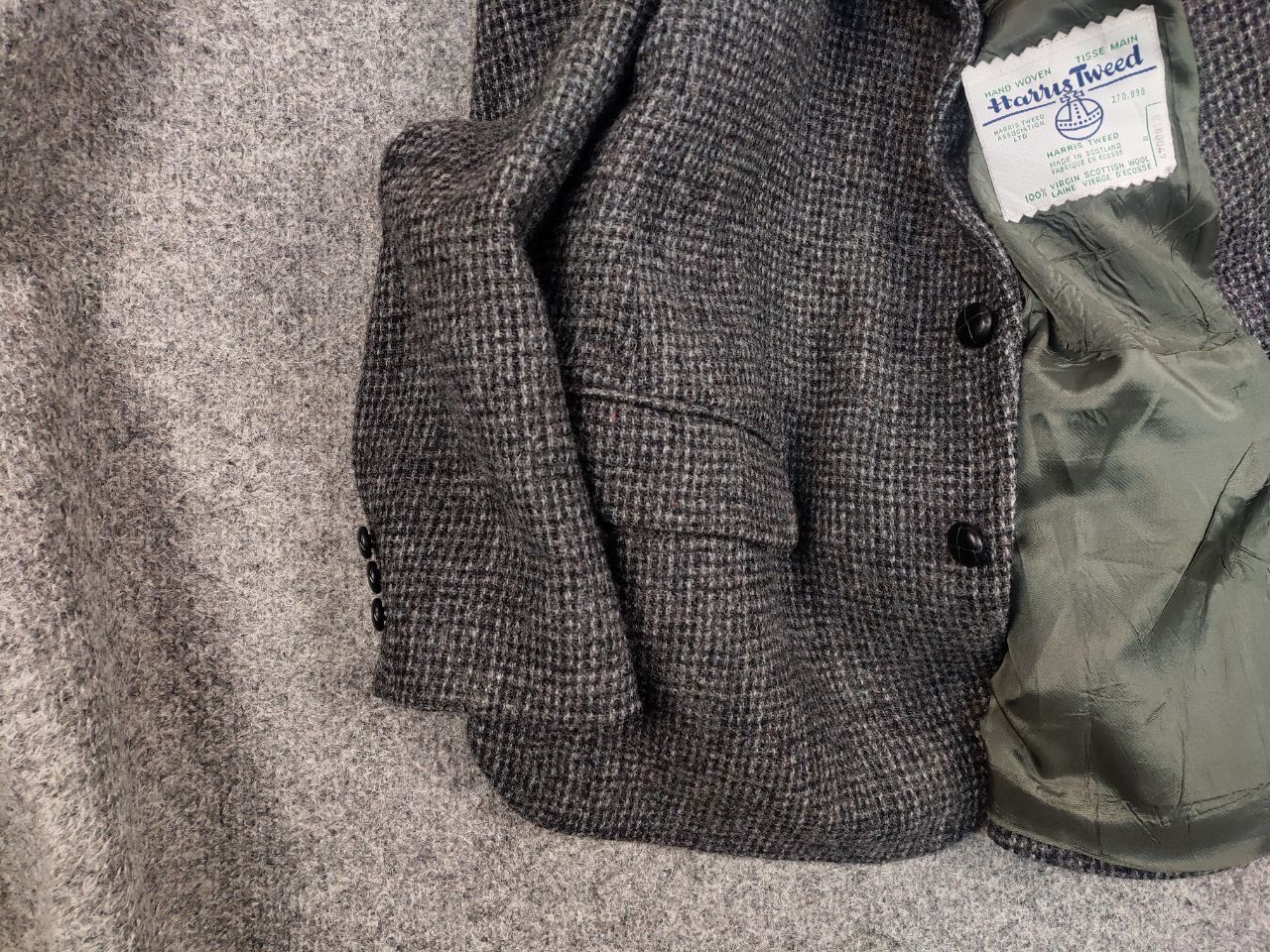 Designer × Harris Tweed × Vintage Vintage 90's Harris Tweed Court short Wool Blazer Jacket Size US S / EU 44-46 / 1 - 6 Thumbnail