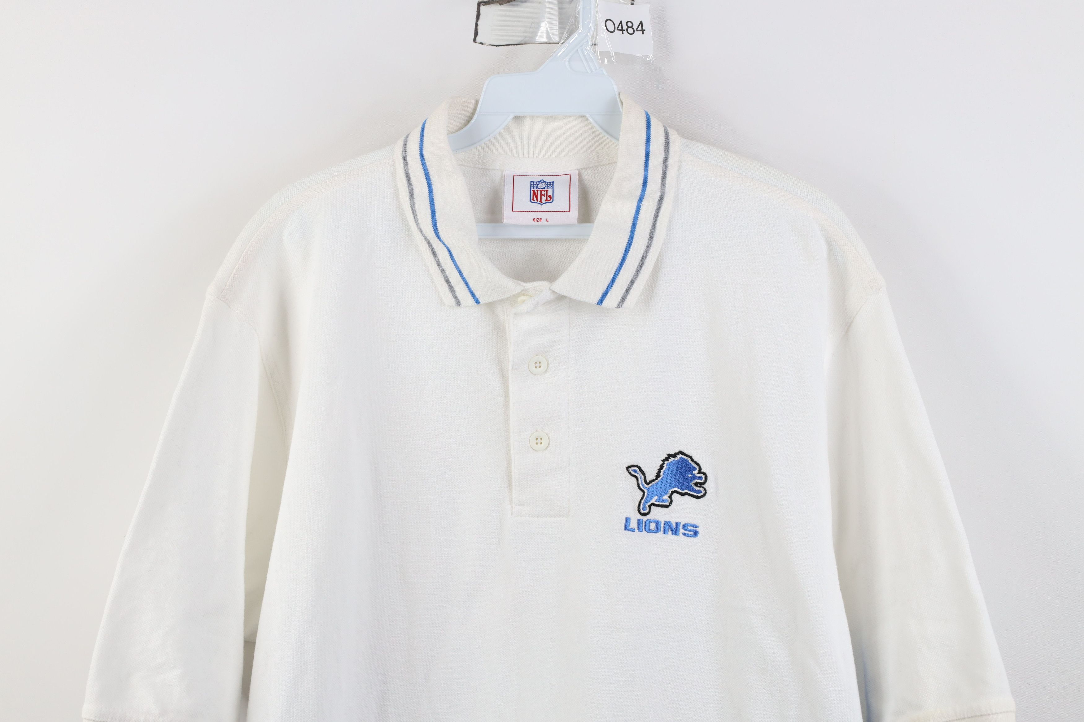Vintage Vintage NFL Detroit Lions Football Golf Polo Shirt White Size US L / EU 52-54 / 3 - 2 Thumbnail