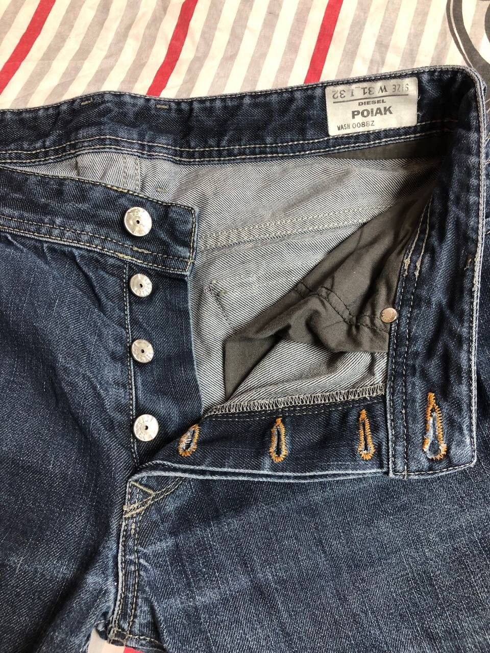 Diesel Vintage Diesel Jeans Y2K Embroidered Logo Back Designer Size US 31 - 15 Thumbnail