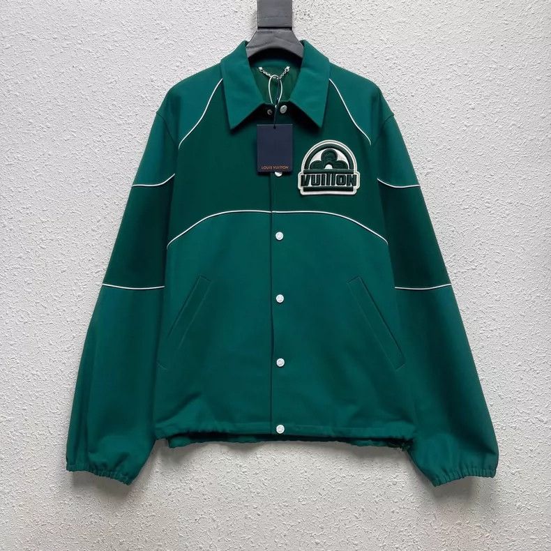 Louis Vuitton LOUIS VUITTON 23 FW Flocked Embroidered Dark Green Single-B Size US M / EU 48-50 / 2 - 1 Thumbnail
