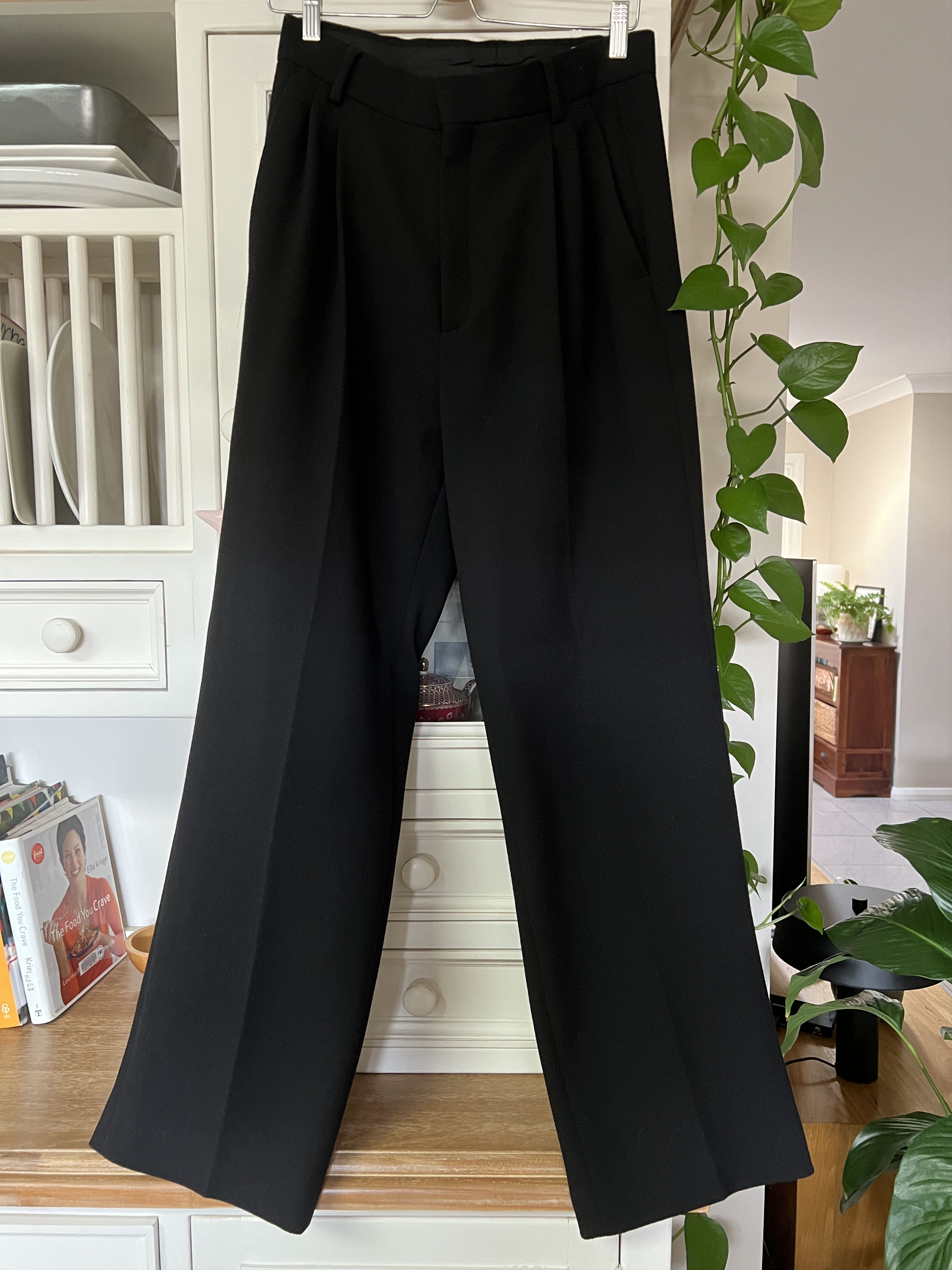 image of Casablanca Merino Wool Double Pleated Trousers in Black, Men's (Size 32)
