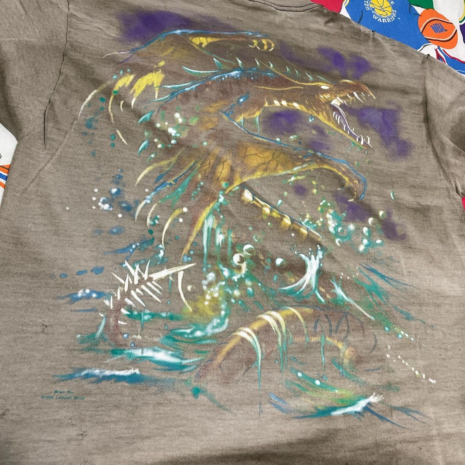 Liquid Blue × Vintage Vintage 1999 Liquid Blue Mystical Dragon FADED Rare Tee Size US L / EU 52-54 / 3 - 4 Thumbnail