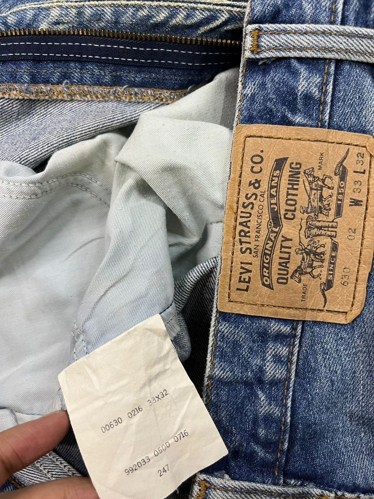 Levi's × Levi's Vintage Clothing Vintage 80s Levis 630 Orange Tab Mud Wash Rip Baggy Jeans Size US 33 - 10 Thumbnail