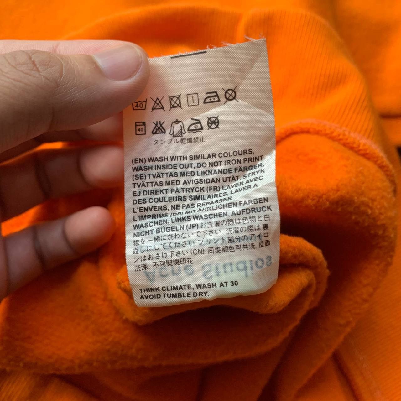 Acne Studios Acne Studios College Slogan PAW14 Orange Sweatshirt Size US M / EU 48-50 / 2 - 5 Thumbnail