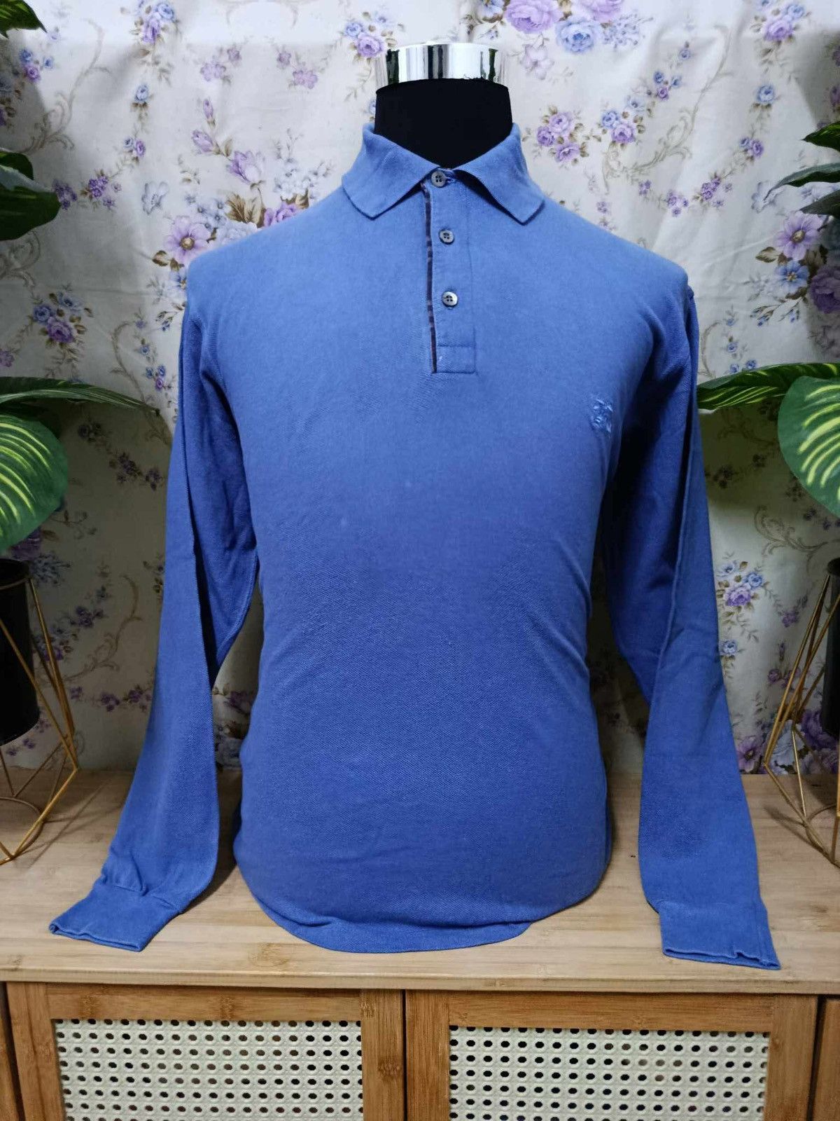 Burberry Vintage Burberry's Long sleeve polo shirts Size US L / EU 52-54 / 3 - 1 Thumbnail