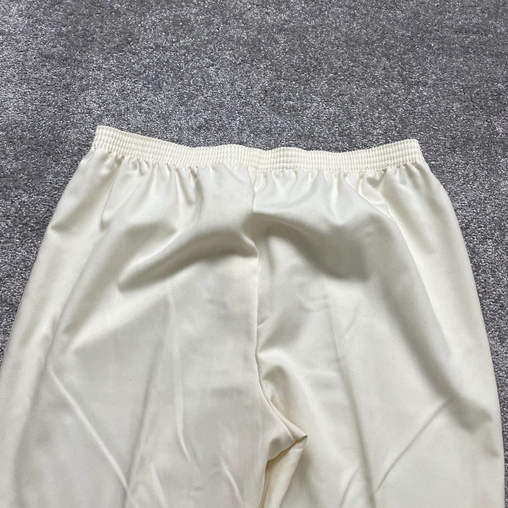 Vintage Sasson Dress Pants Women Cream Elastic Waist Straight Leg Trouser Workwear 34x28 Size 24" / US 00 / IT 34 - 3 Thumbnail
