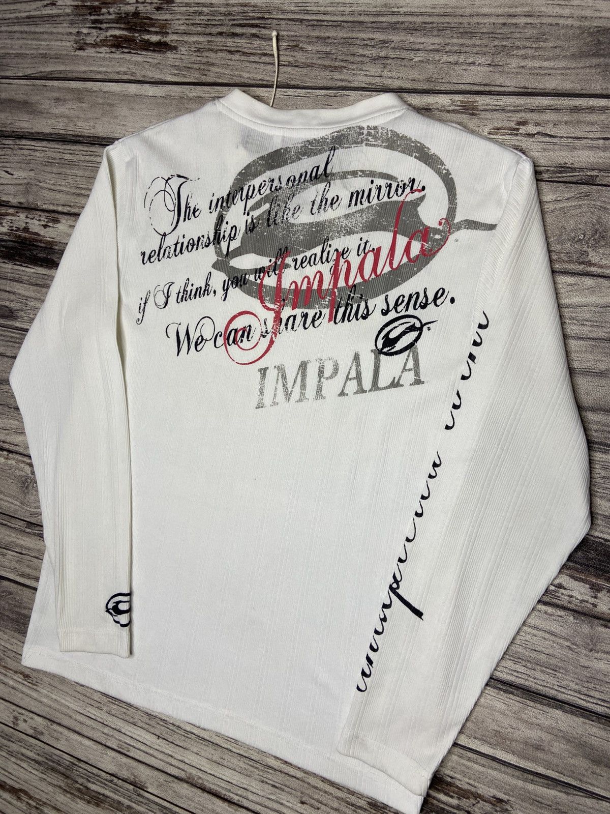If Six Was Nine × Japanese Brand × Le Grande Bleu (L.G.B.) Rare Impala Goth Poem Style Japan Lace Up Thermal Longsleeve Size US M / EU 48-50 / 2 - 8 Thumbnail