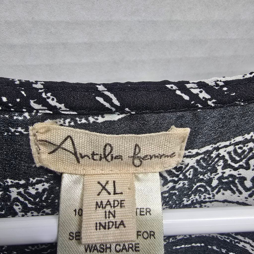 The Unbranded Brand Women's Antiba Femme Black & White Patterned Tunic Top XL Size XL / US 12-14 / IT 48-50 - 2 Thumbnail