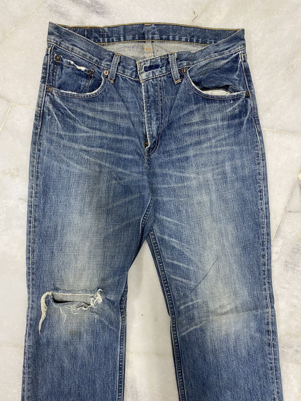Levi's Size 31x32.5 Vintage Levis 502 Distressed Jeans Faded Pants Size US 31 - 3 Thumbnail