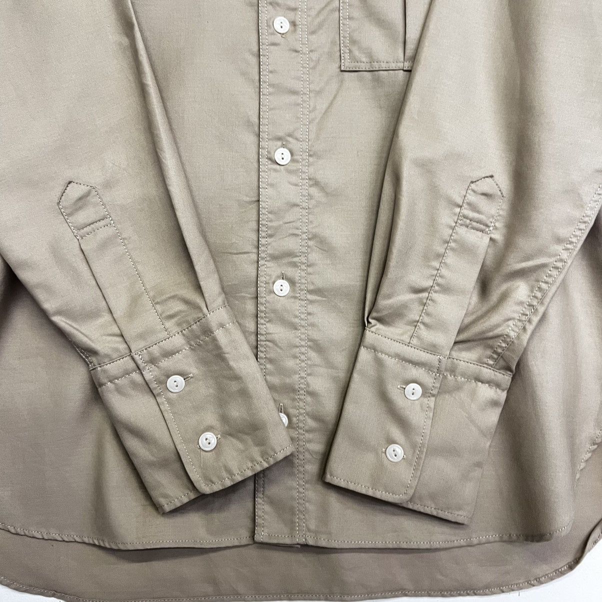 Japanese Brand HAKUI OXFORD STAND COLLAR WIDE CUFFS BUTTON SHIRT Size US XL / EU 56 / 4 - 6 Thumbnail