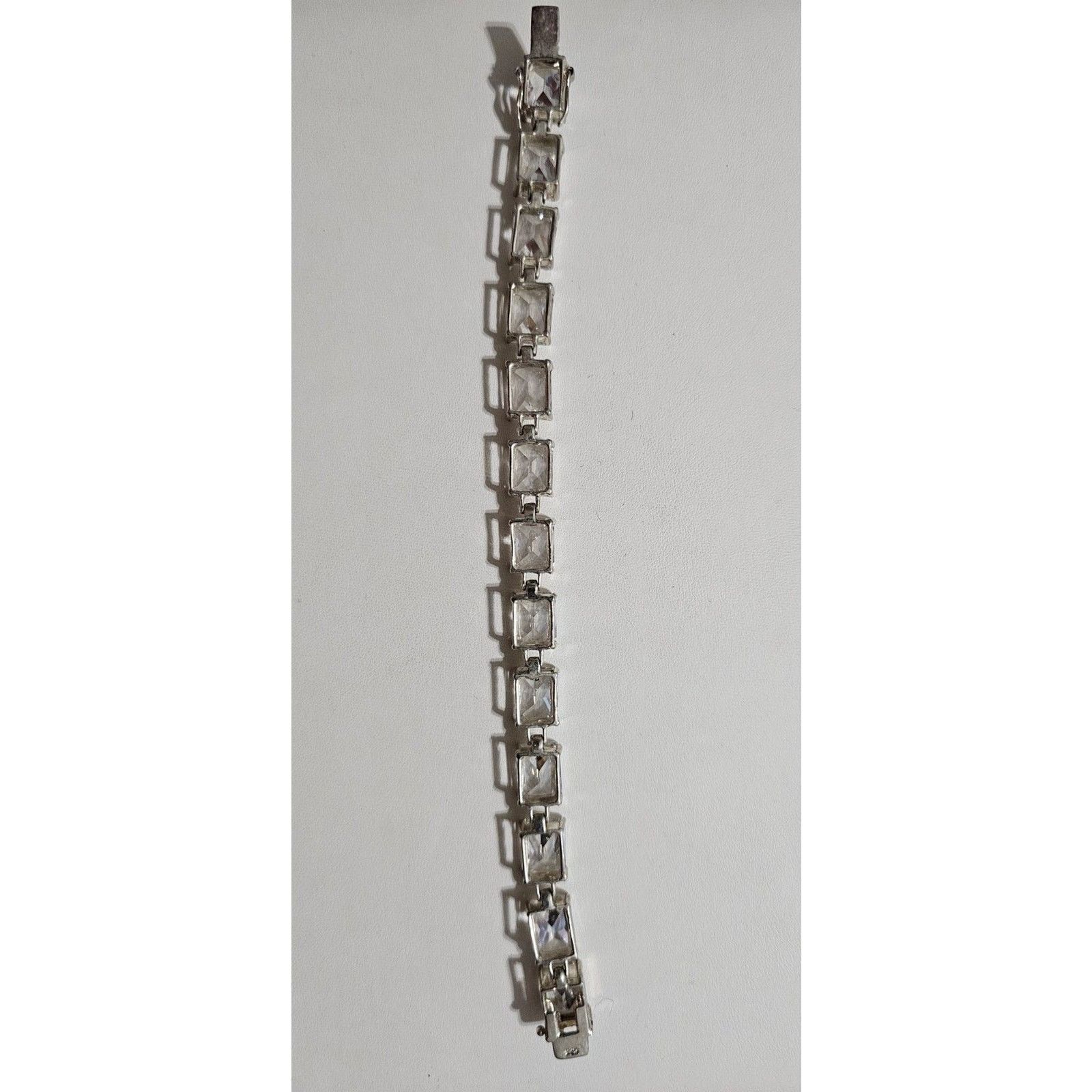 Other Cubic Zirconia Tennis Link Silver Bracelet Size ONE SIZE - 5 Thumbnail