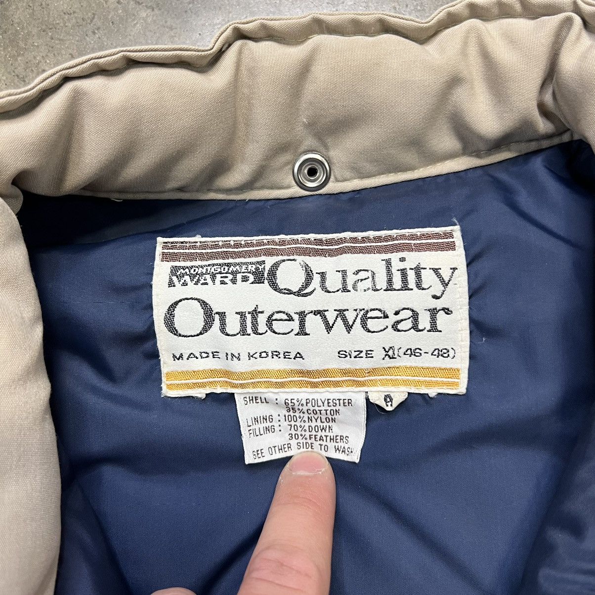 Eddie Bauer Vintage 80s Montgomery Ward Down Filled Puffer Jacket Beige Size US XL / EU 56 / 4 - 9 Thumbnail