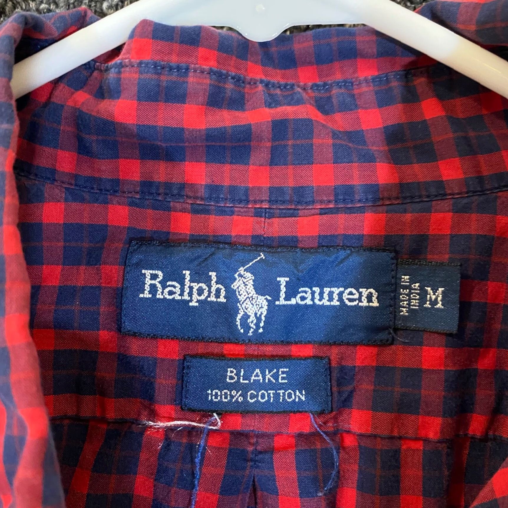 Ralph Lauren Ralph Lauren Blake Shirt Mens Medium Red Blue Plaid Button-Down L/S Shirt Dress Top Multicolor Cotton Size US M / EU 48-50 / 2 - 3 Thumbnail