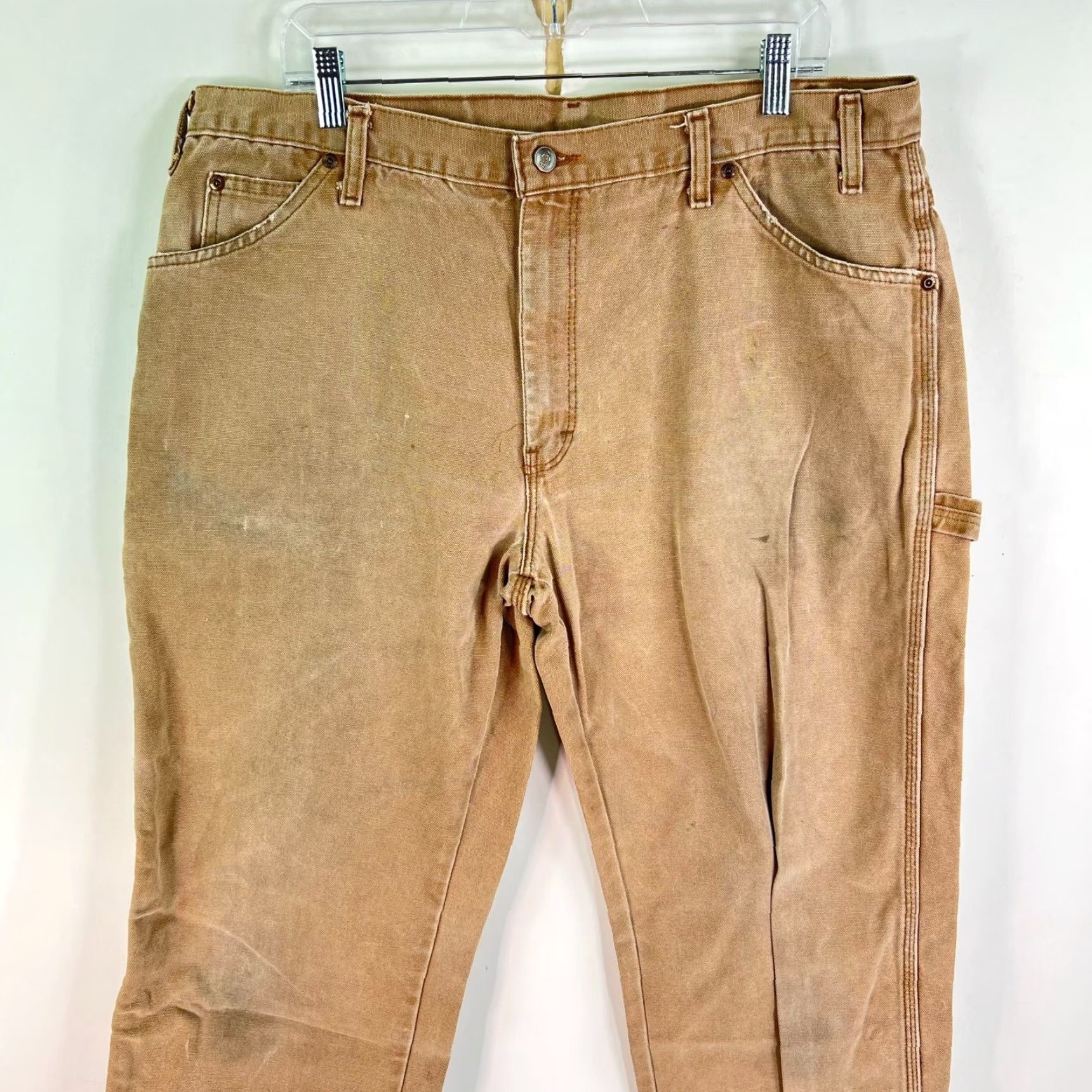 Dickies VINTAGE Dickies Carpenter Distressed Jeans Mens Size 38 (38X34) Brown High Rise 90s Hip Hop Size US 38 / EU 54 - 3 Thumbnail