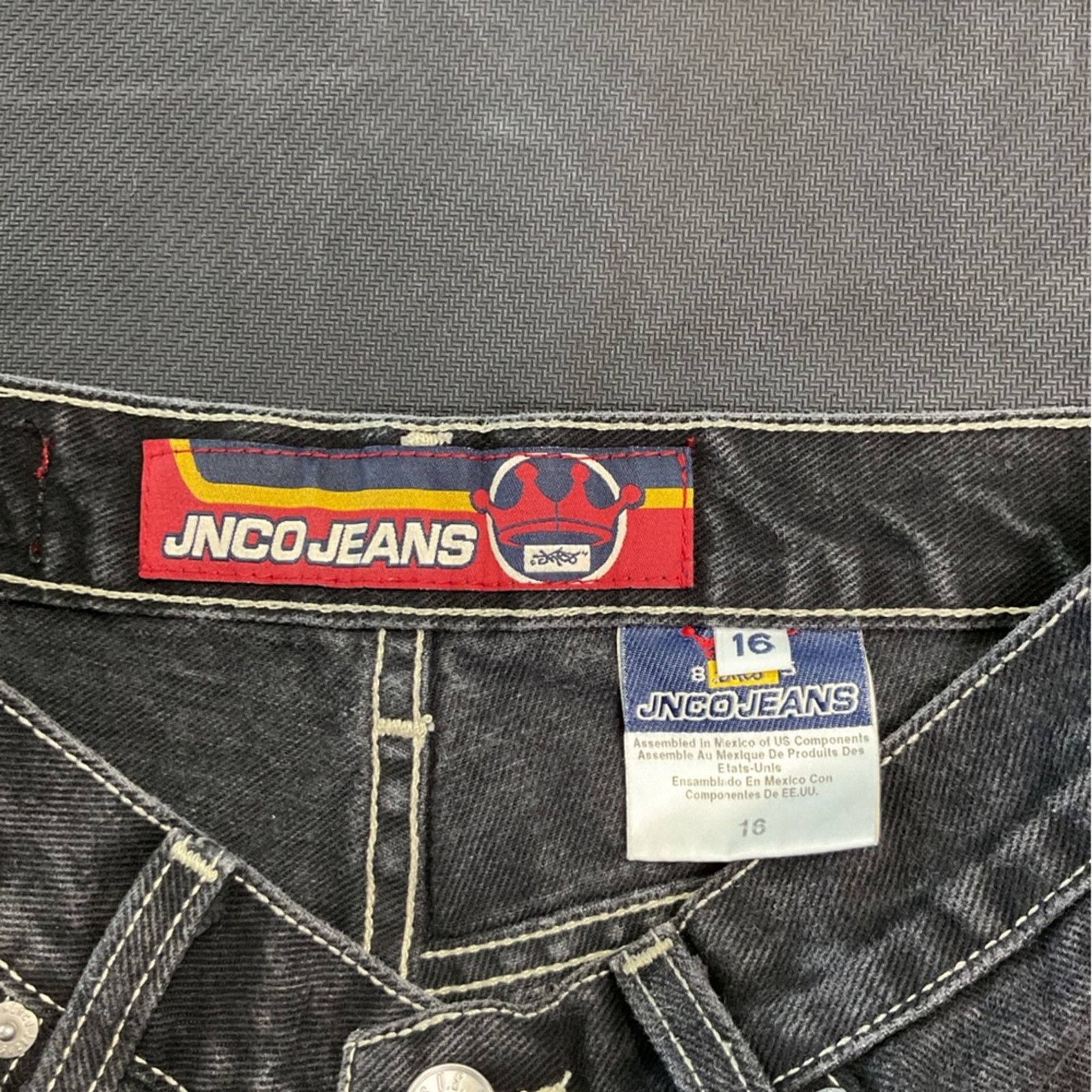 JNCO JNCO Crown Embroidered Yellow tag Black Denim Jeans Size US 28 / EU 44 - 3 Thumbnail