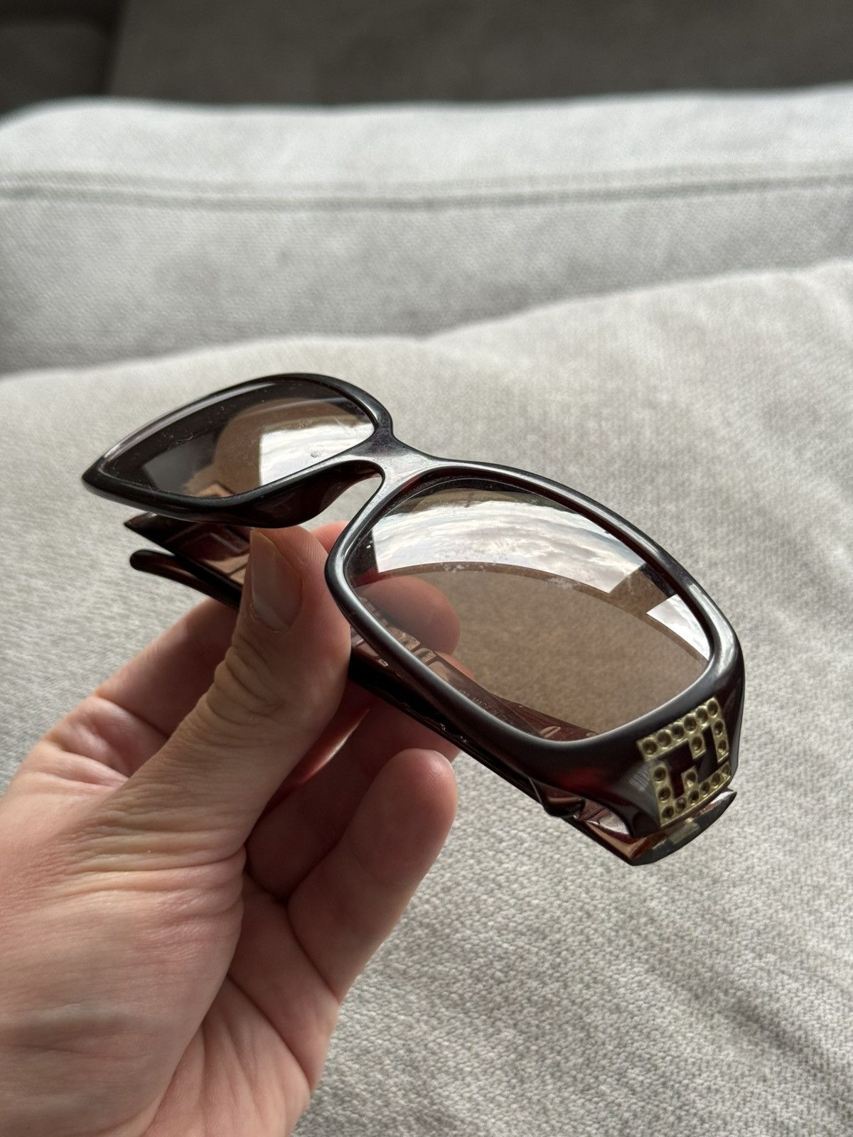 Fendi Vintage Fendi Brown Sunglasses Size ONE SIZE - 11 Thumbnail