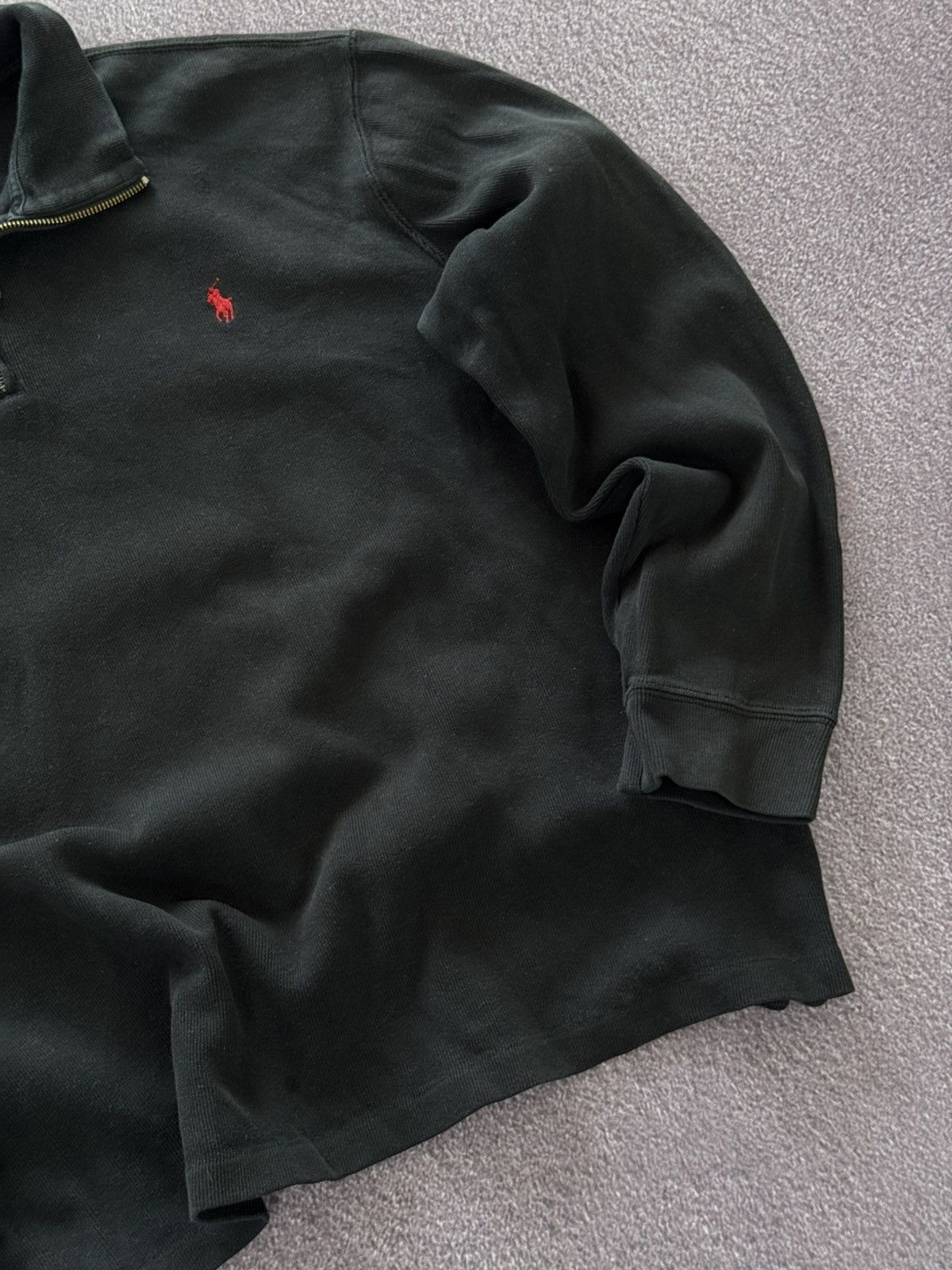 Polo Ralph Lauren Vintage Polo Ralph Lauren Distressed 1/3 Zip Sweater Size US XXL / EU 58 / 5 - 6 Thumbnail
