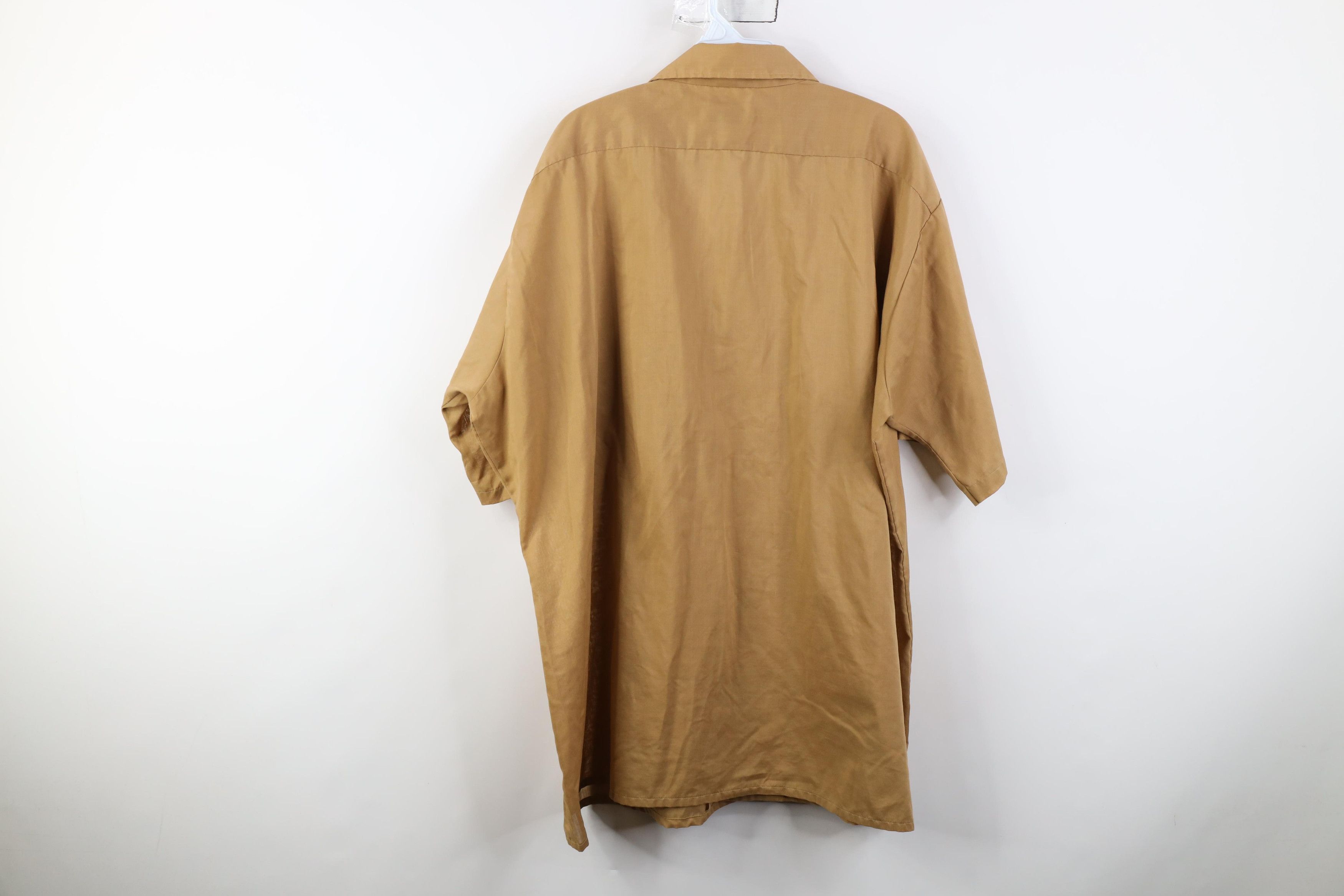 Vintage Vintage 60s Rockabilly Collar Button Shirt Beige Sanforized Size US XXL / EU 58 / 5 - 14 Thumbnail