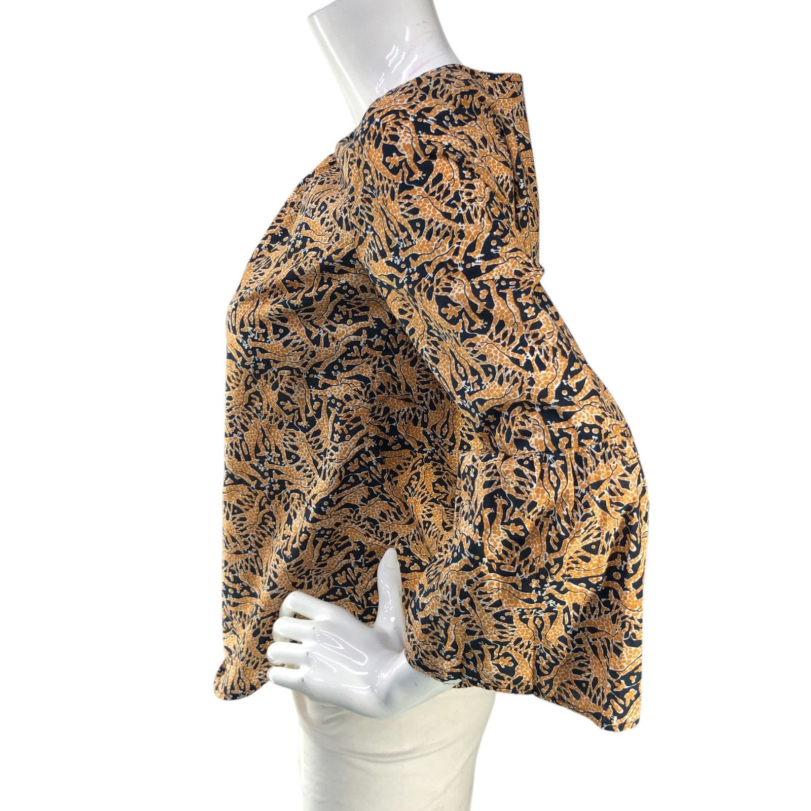 J.Crew J Crew Drake London Size 00 Blouse Giraffe Print Bell Sleeve Size XXS / US 00 / IT 34 - 5 Thumbnail