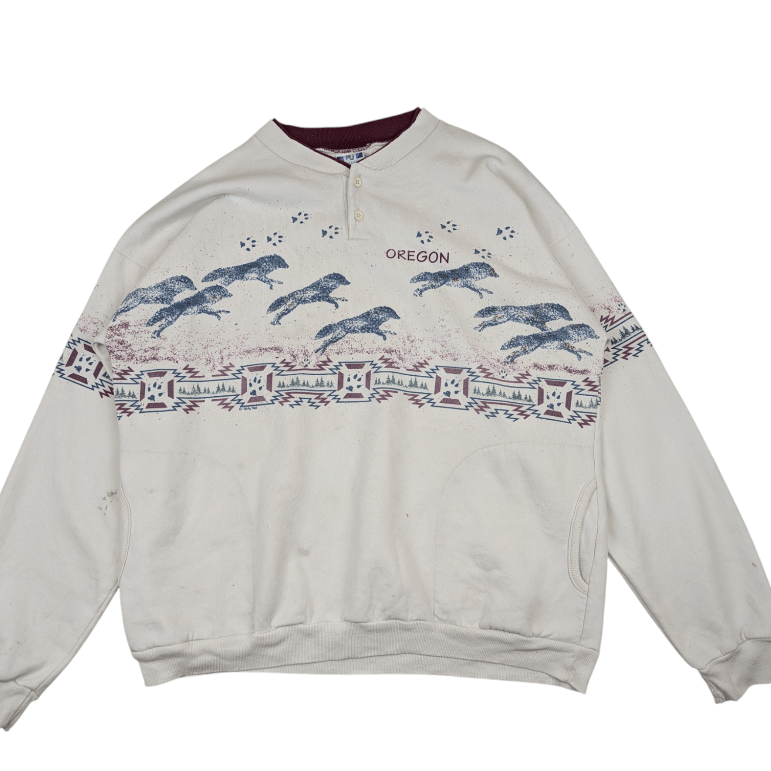 Vintage Vintage 90's OREGON Warewolf Jumper Sweatshirt Size US XL / EU 56 / 4 - 6 Thumbnail