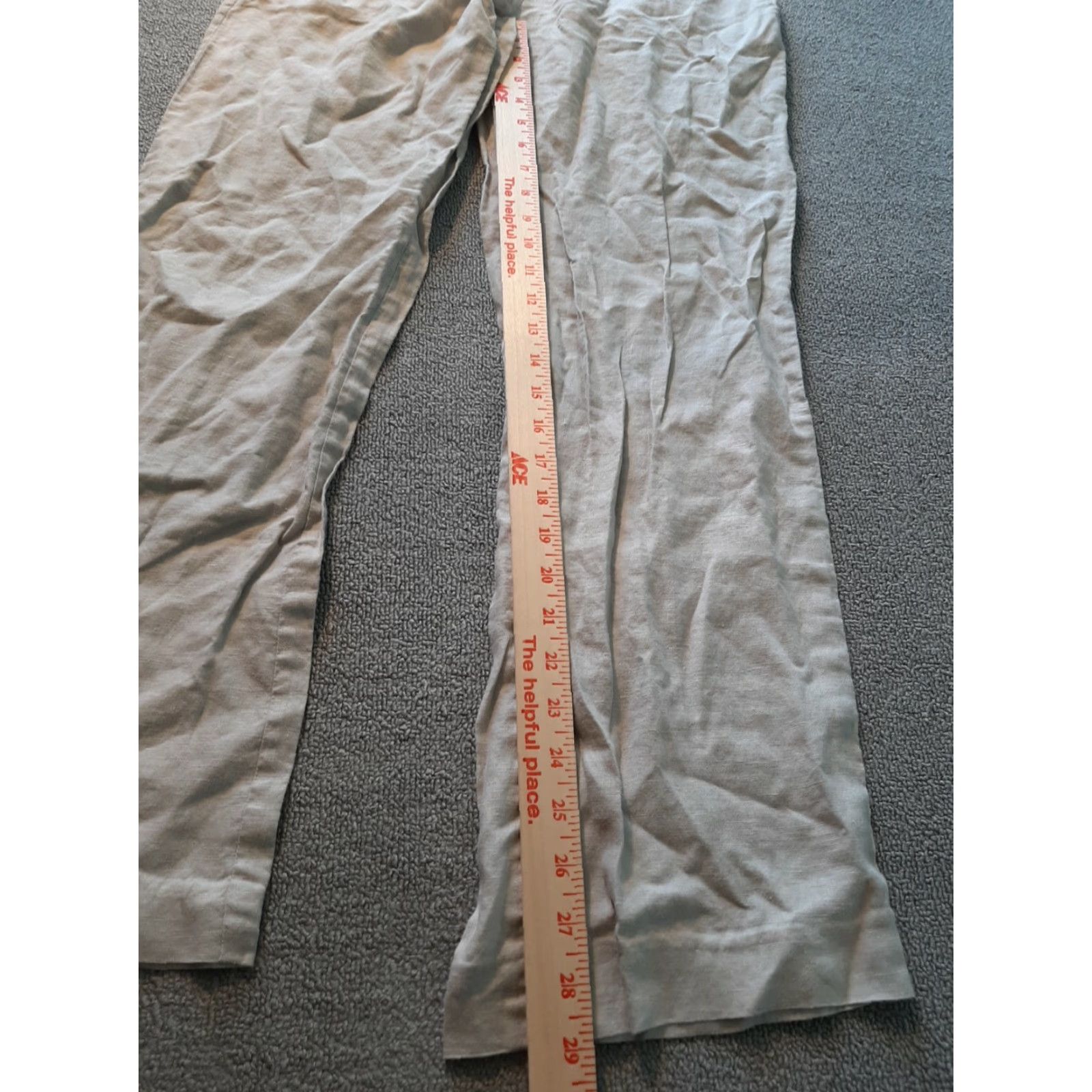 Vintage Solo Moda Dress Pants Women Beige Size 4 Tapered Knit Satin Piping Full Length Regular Size 27" / US 4 / IT 40 - 2 Thumbnail