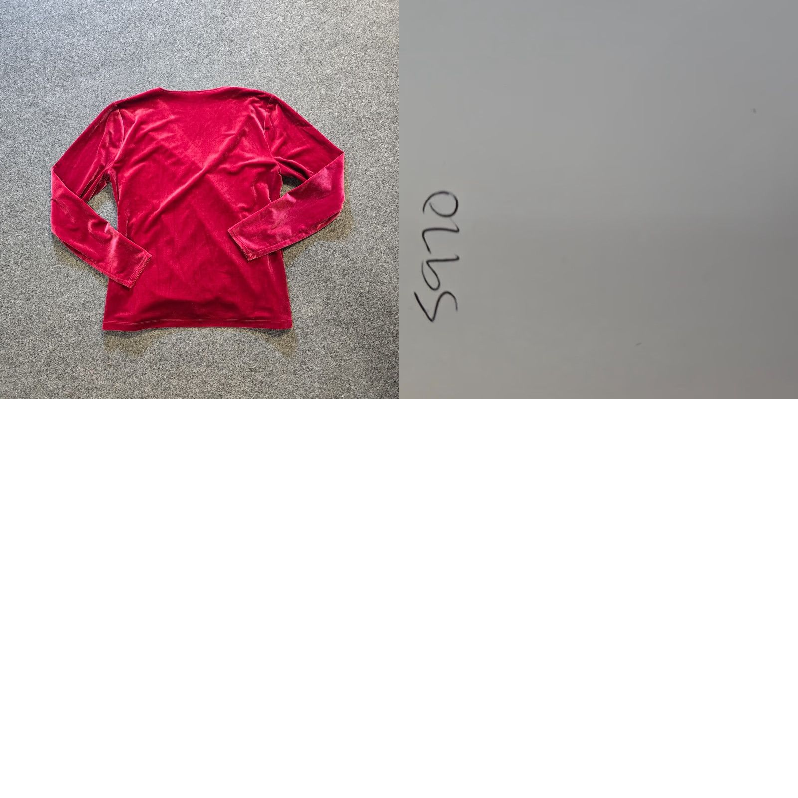 J.Crew J.CREW Blouse Womens Large Red Velour Deep V Long Sleeve Stretch Casual Size L / US 10 / IT 46 - 8 Thumbnail
