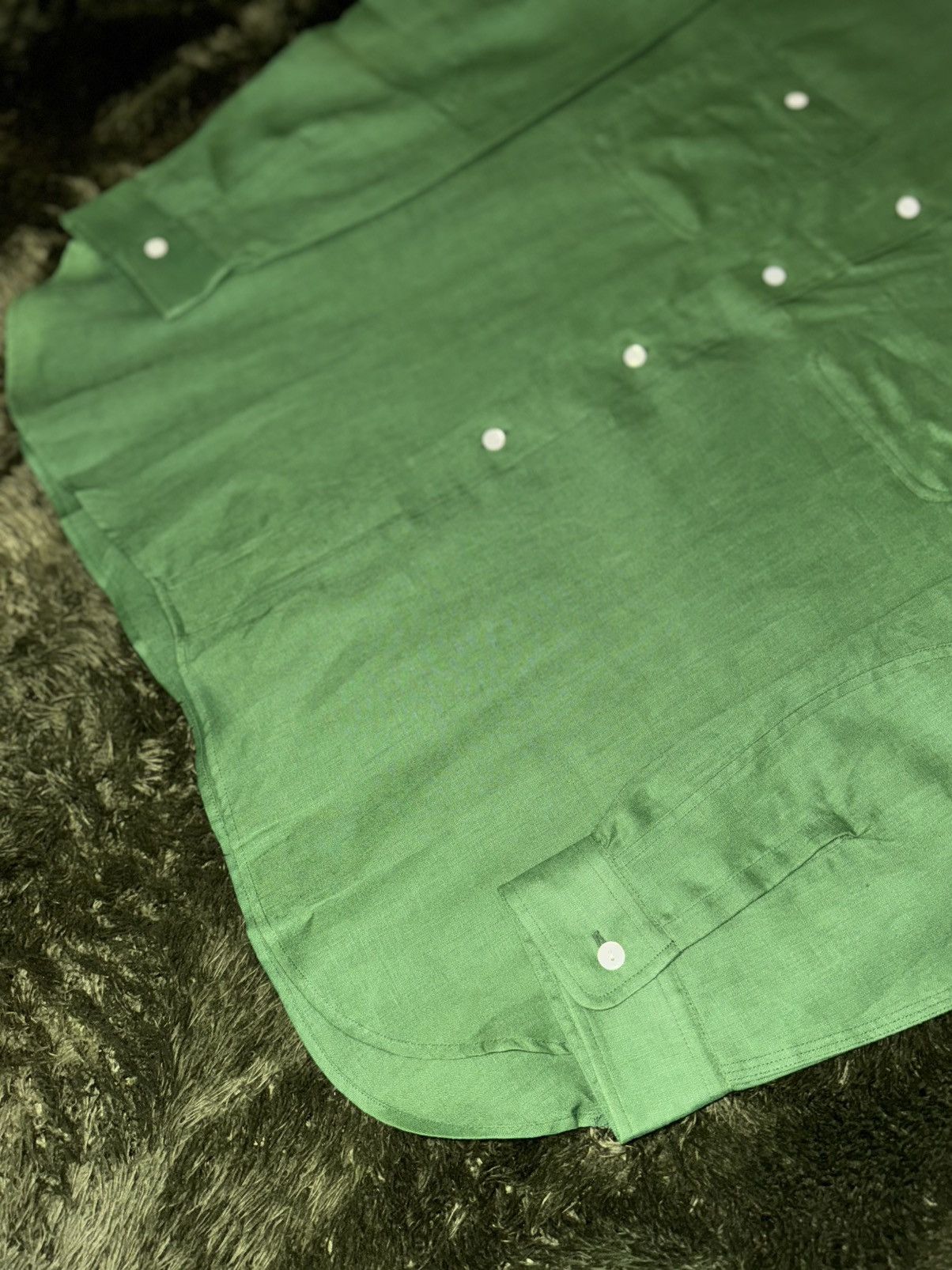 Needles [XL] NEEDLES JAPAN linen cotton blended work shirts green Size US XL / EU 56 / 4 - 6 Thumbnail