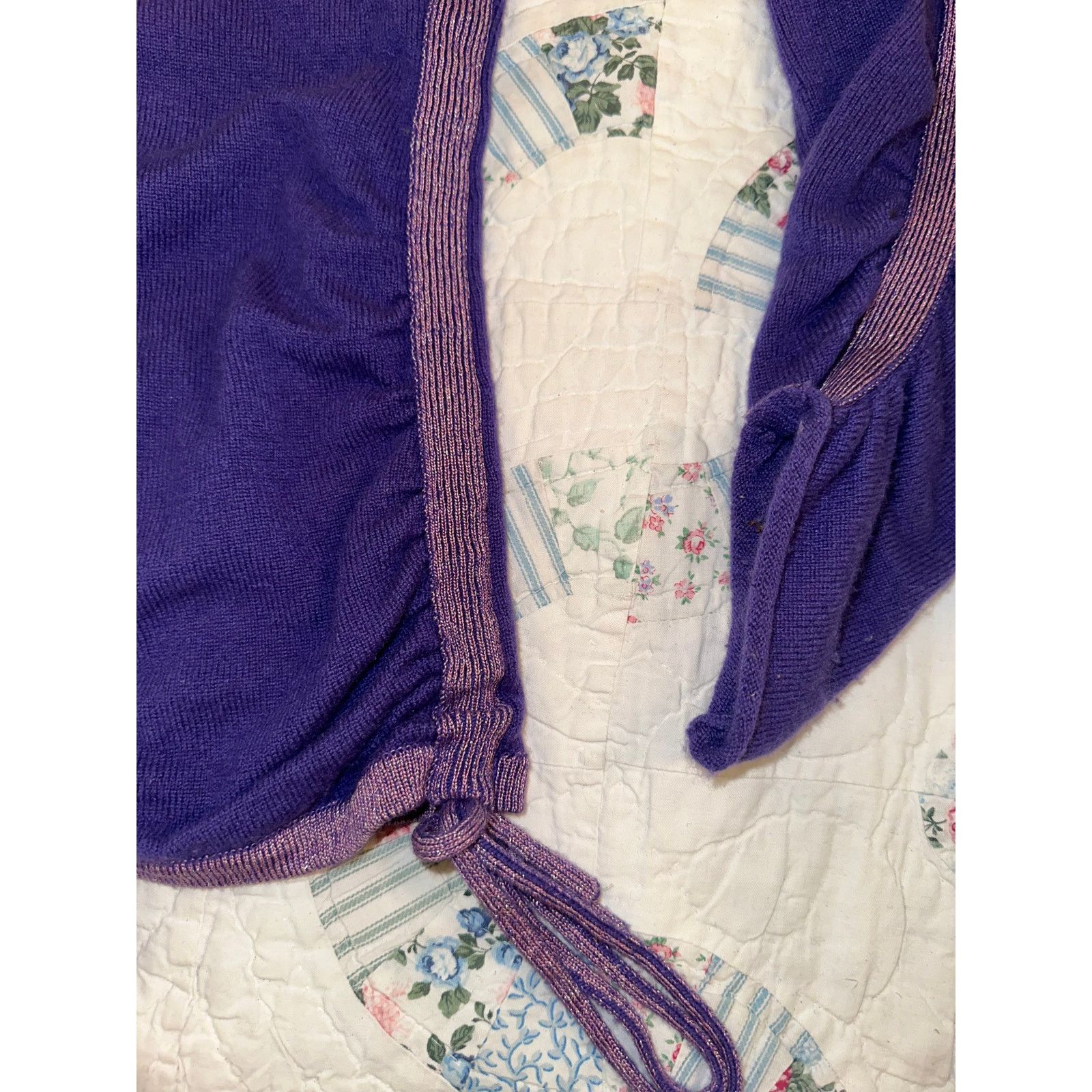 Vintage VINTAGE PURPLE CASHMERE SWEATER SET HOODIE + LAVENDER TANK Size S / US 4 / IT 40 - 8 Thumbnail