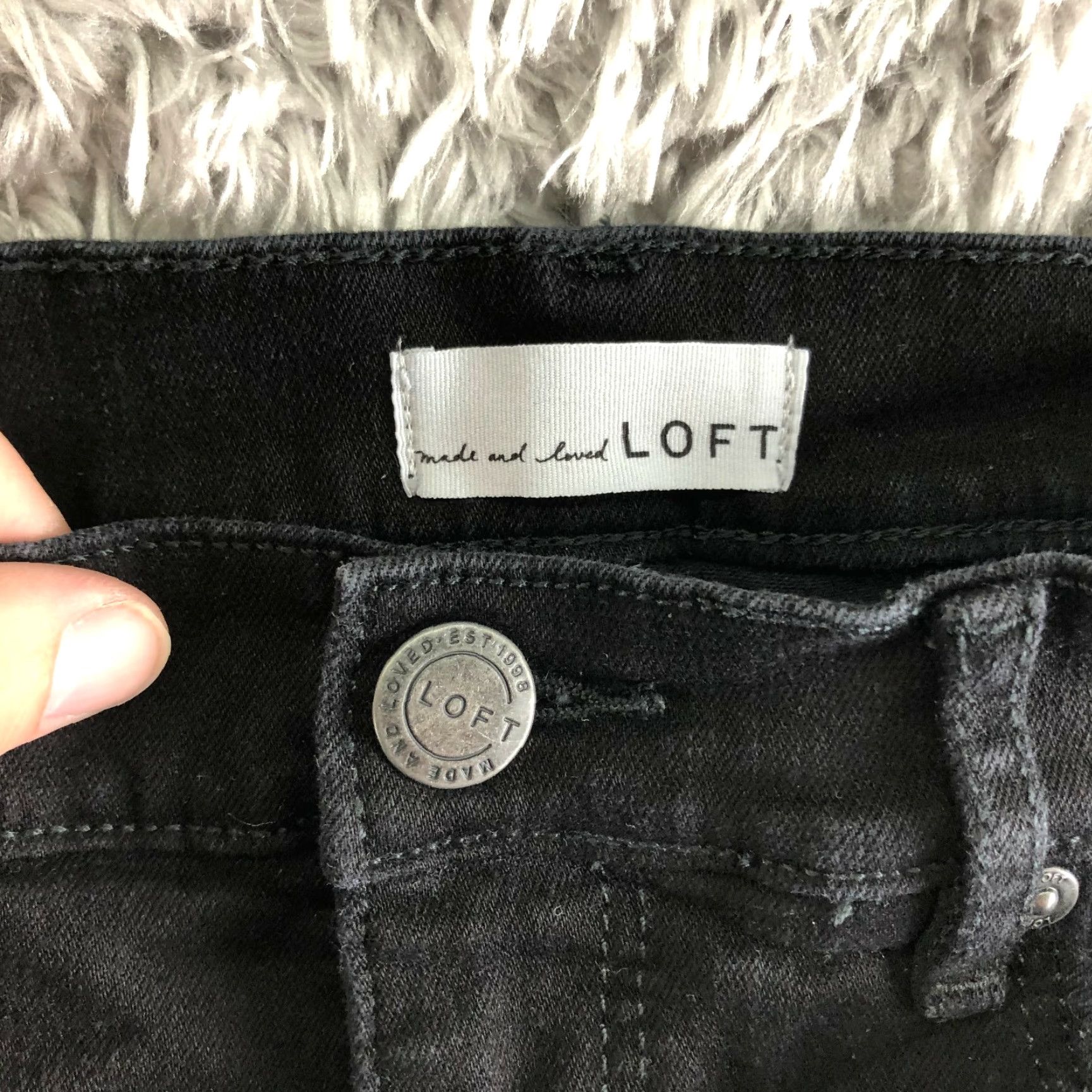 Loft LOFT Jeans Women Skinny Mid Rise Black Denim Size 29 - Regular Inseam 27 in - Cotton Denim Size 29" - 7 Thumbnail