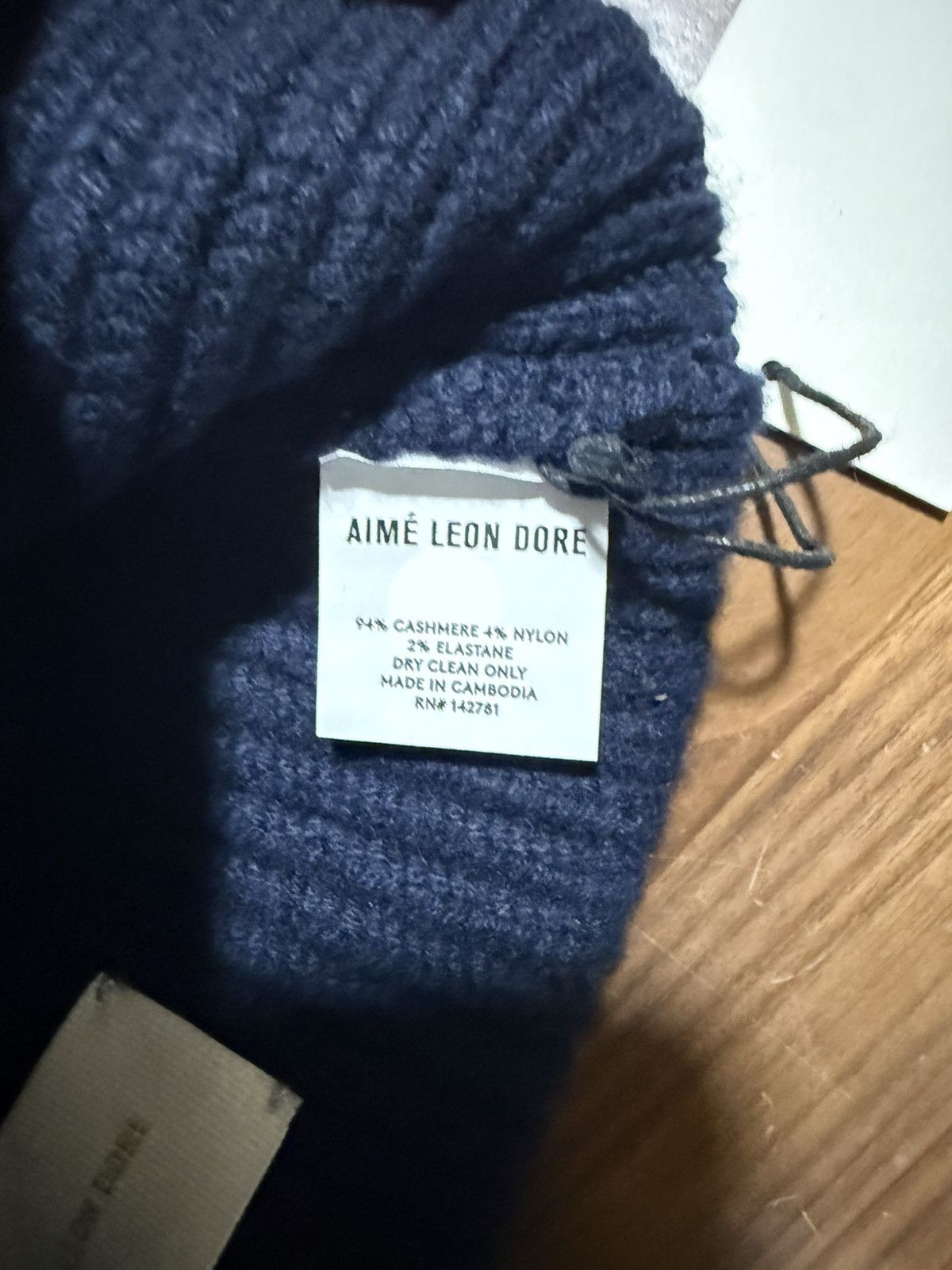 Aime Leon Dore Aime Leon Dore ALD Cashmere Beanie Navy Blazer Knit Hat Size ONE SIZE - 3 Thumbnail
