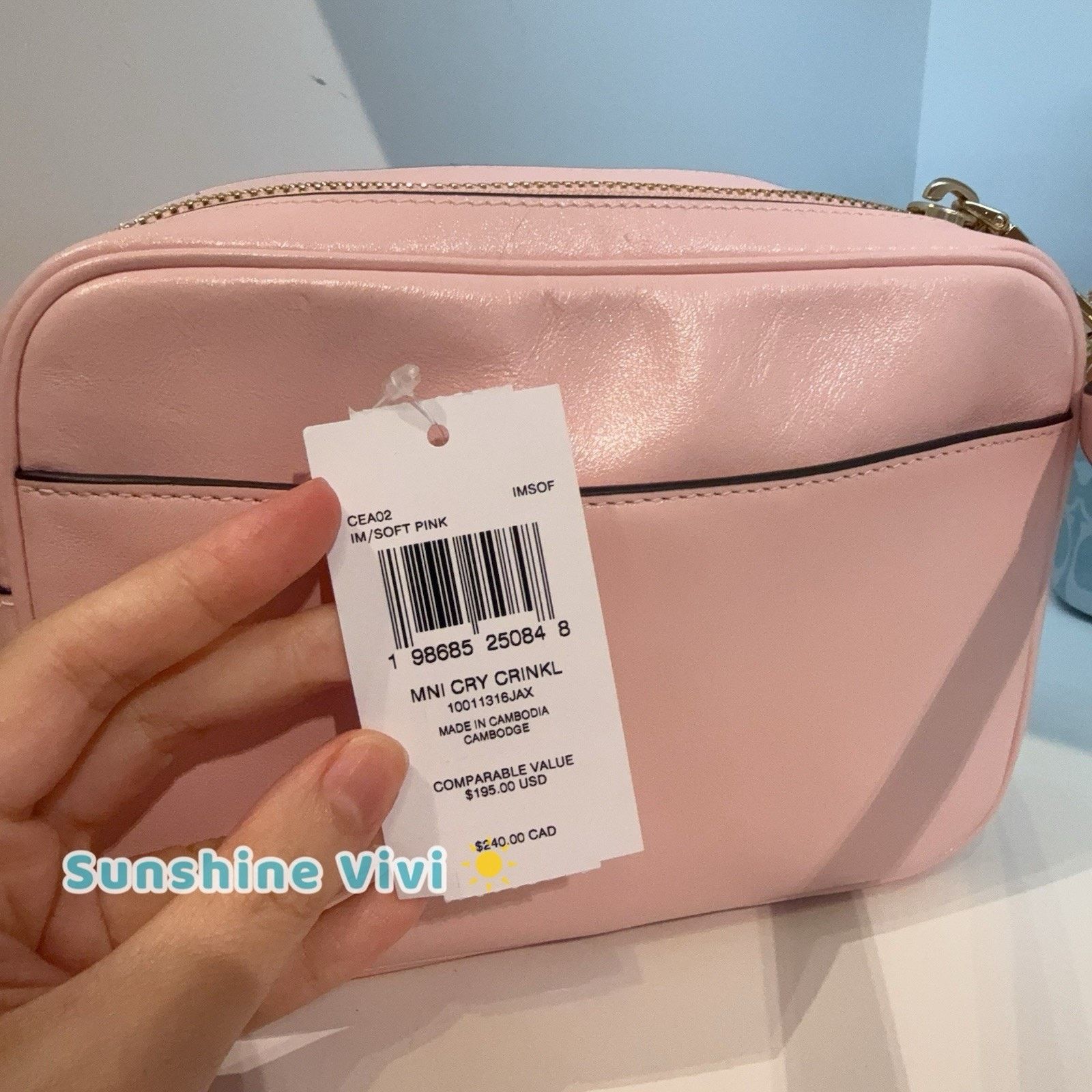 Coach NWT Coach Mini Carey Crossbody Bag CEA02 leather Soft Pink Size ONE SIZE - 6 Thumbnail