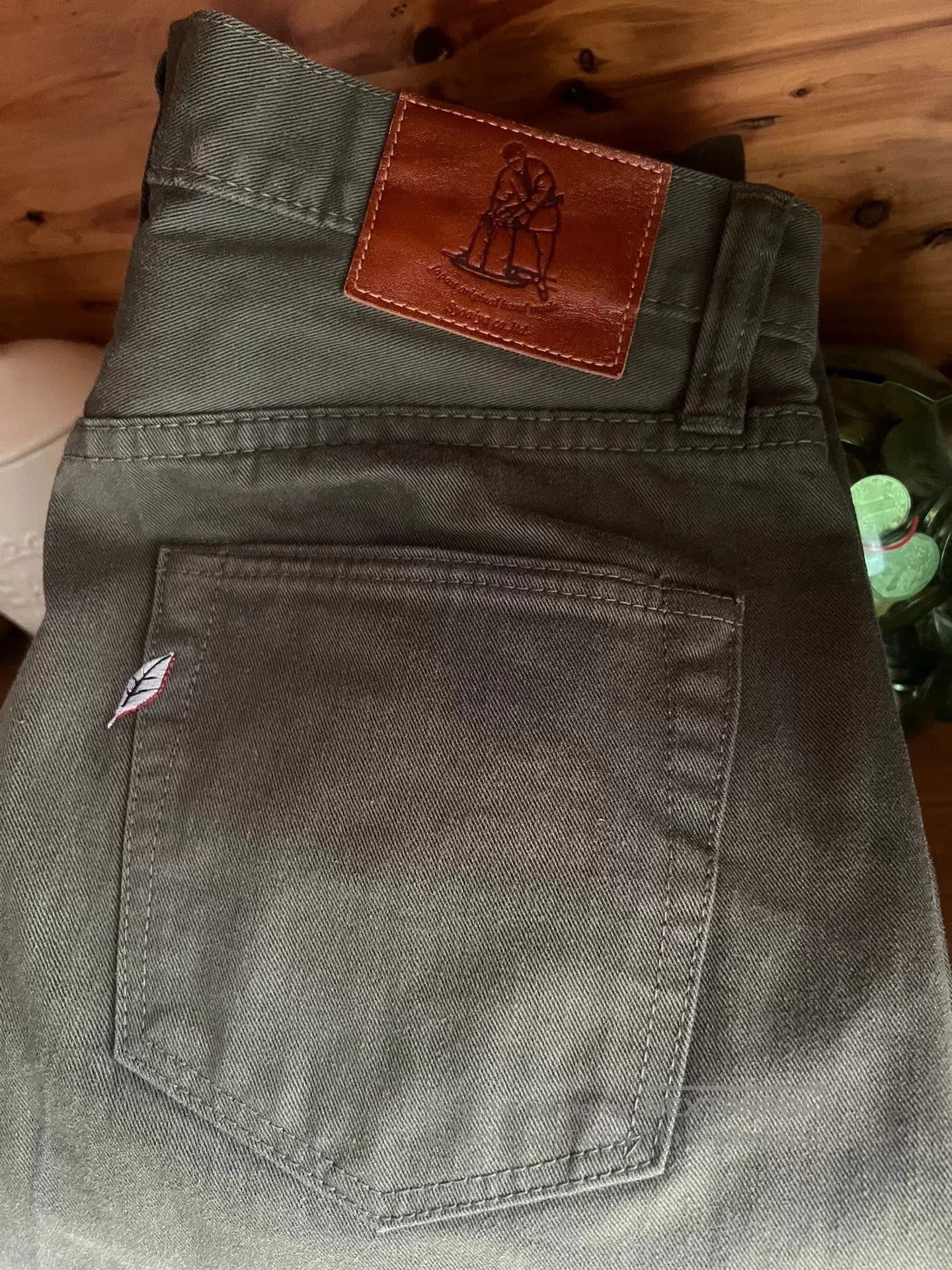 Pure Blue Japan military green denim pants from Pure Blue Japan. Size US 32 / EU 48 - 9 Thumbnail