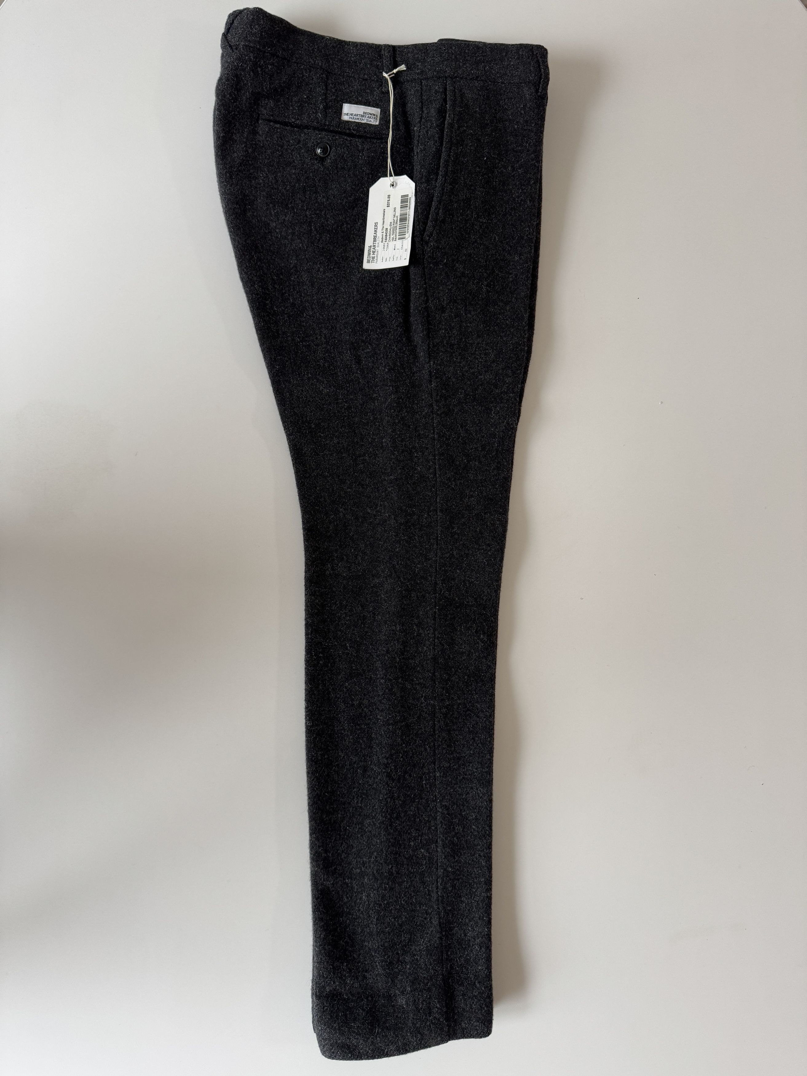 Bedwin & The Heartbreakers 10/L TWEED PANTS MILLING「CHARLS」 - Charcoal Size US 32 / EU 48 - 1 Thumbnail