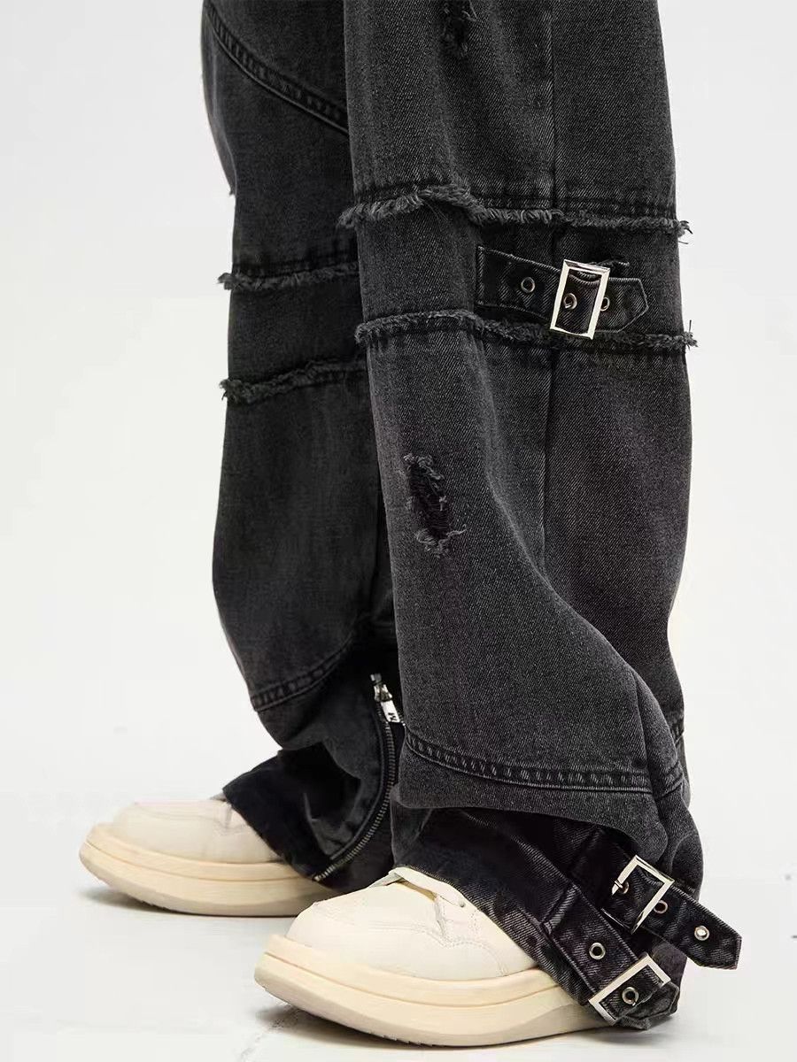 Japanese Brand × Jean Retro street design overalls and street jeans Size US 32 / EU 48 - 3 Thumbnail