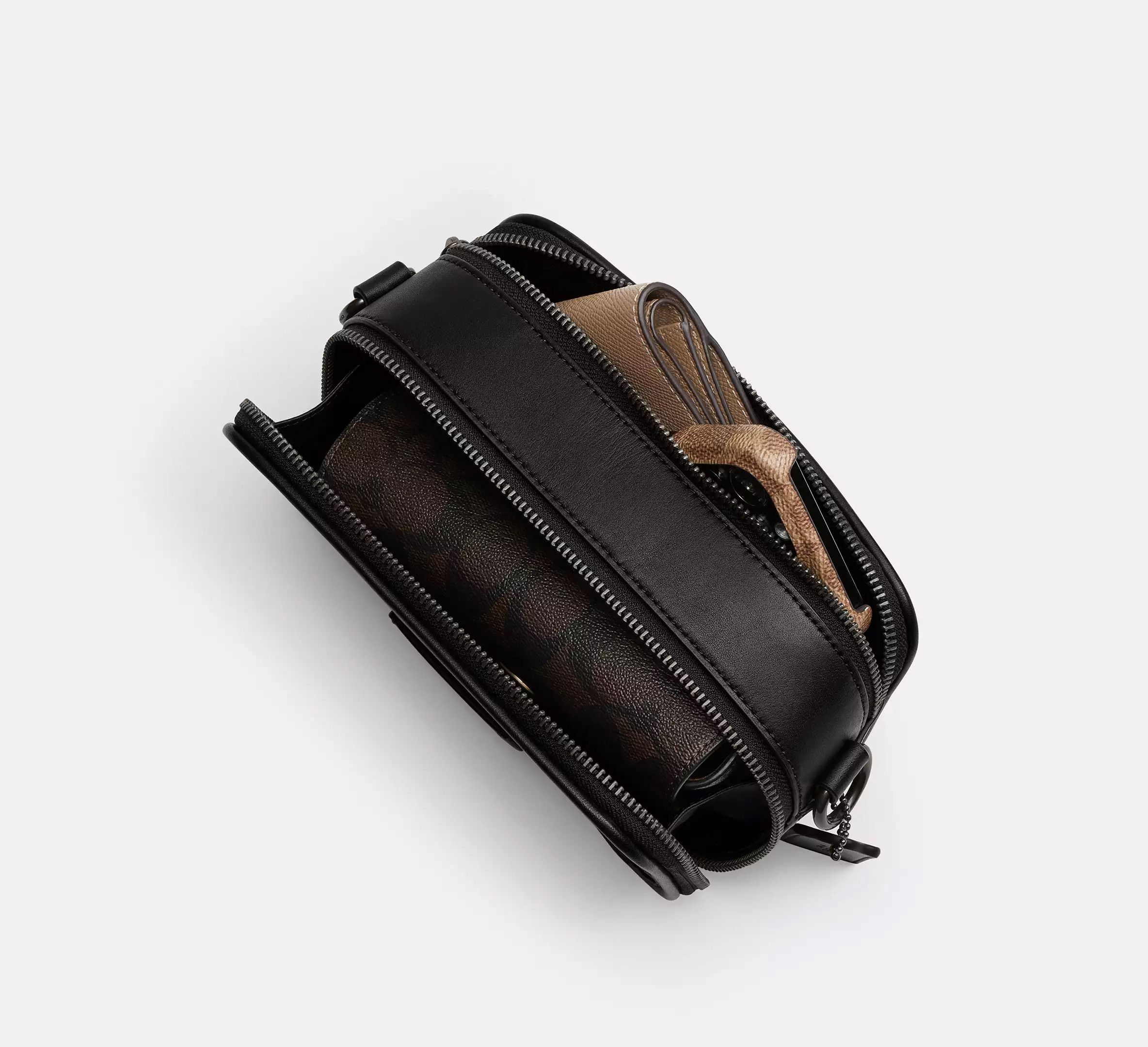 [コーチ] メンズ cab80 斜め掛けショルダーバッグ wyatt エンボス加工 ダブルジップ ブラックカメラバッグ Coach Wyatt Crossbody Bag In Blocked Signature Canvas CAB80 | Grailed